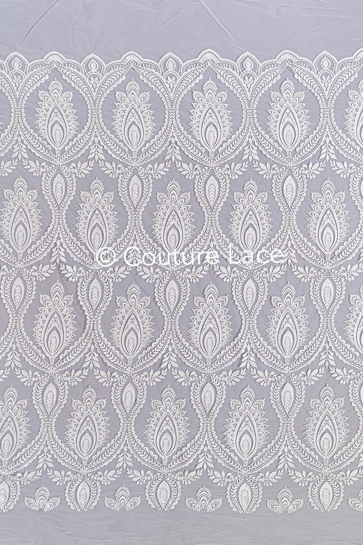 High-quality boho bridal lace with floral patterns/ Finest bridal lace in boho style// L25-829