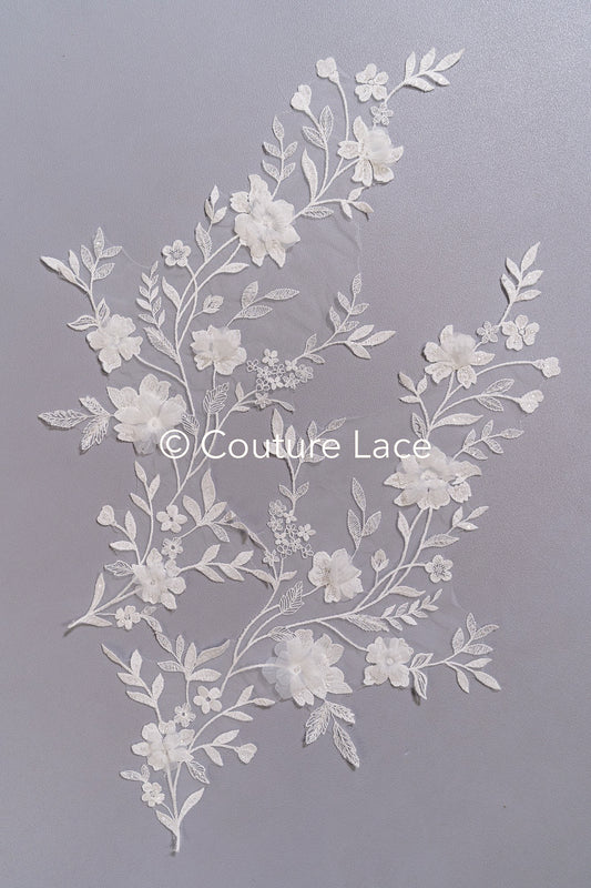 3D Blumen Applikationen für Brautkleider/ Brautkleidspitze Blumen // A25-474