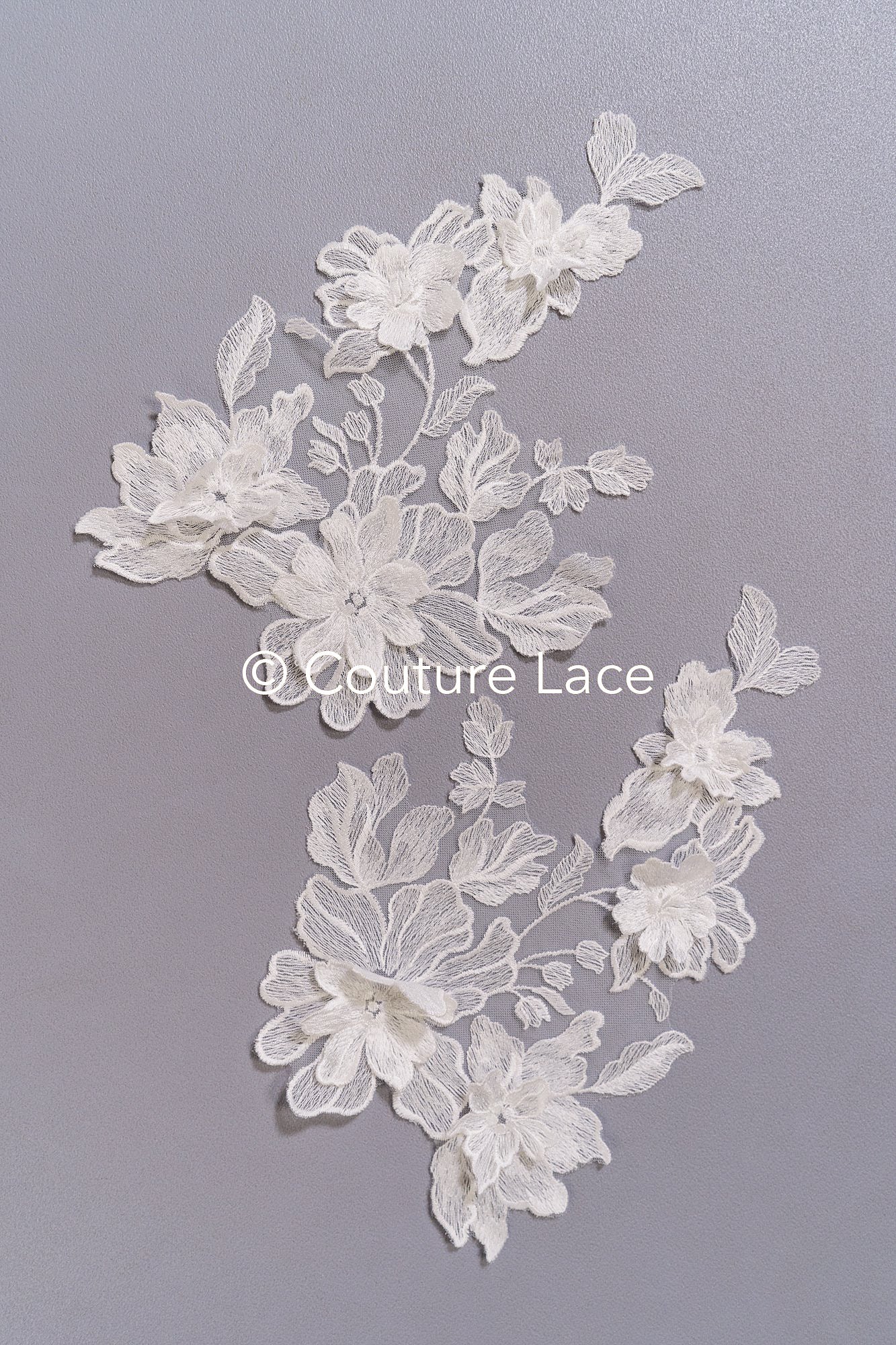 Romantic 3D flower appliqués for wedding dresses/ bridal lace flowers // A25-478