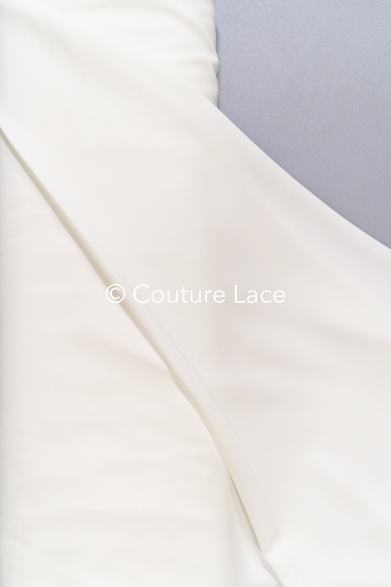 Heavy off-white stretch crepe fabric for wedding dresses – High-quality elastic fabric for creative wedding designs | Ideal for bridal wear & customization // R-195 (copy)