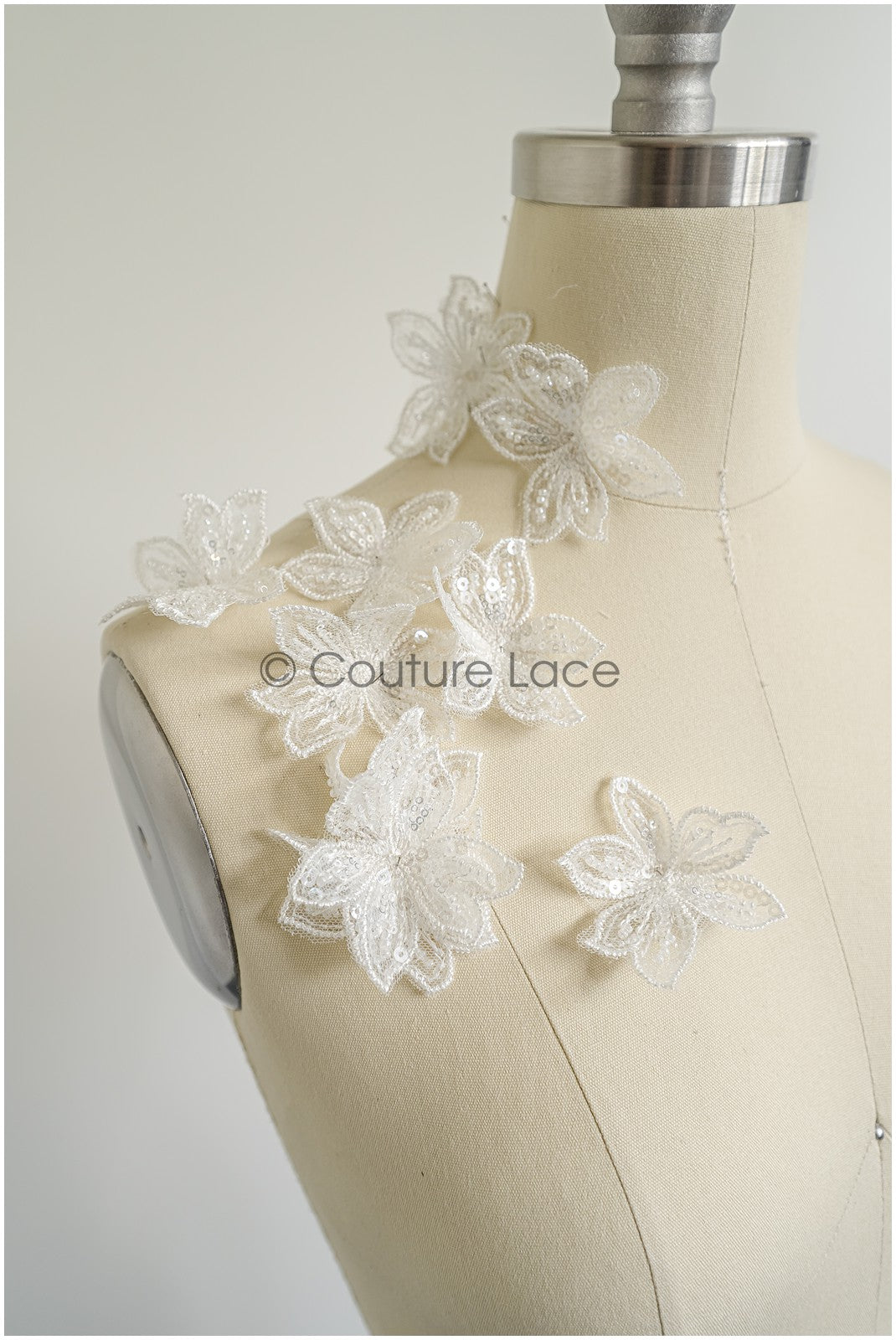 10pcs. Lace flowers for sewing/ 3D flower lace applique/ wedding dress lace applique/ bridal lace// A22-254