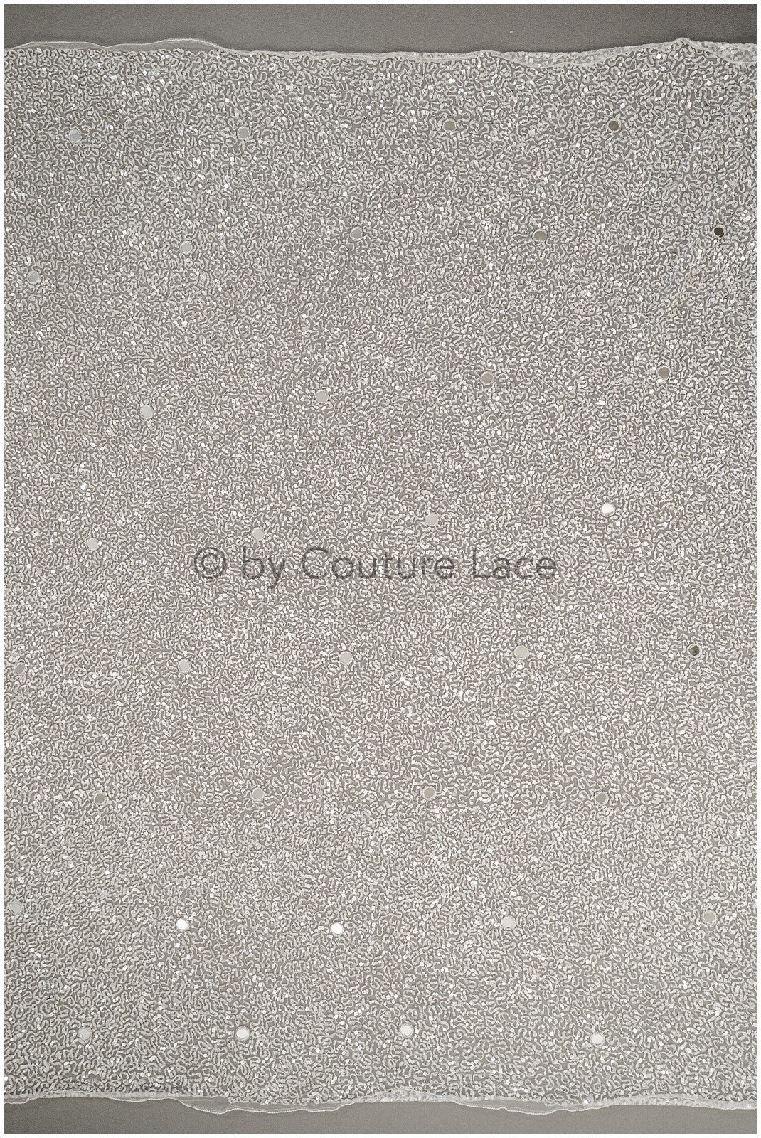 Couture Spitze mit Spiegeln und Pailletten für elegantes Design, Handbestickte Luxus Spitze // L25-128
