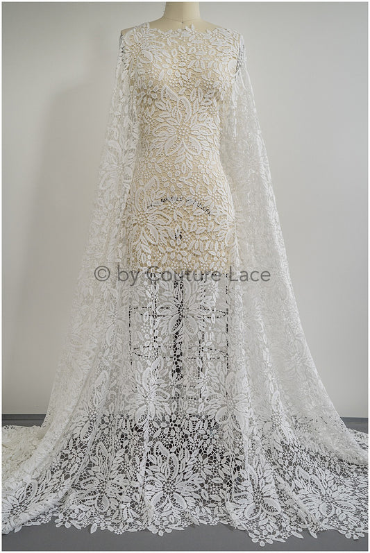 1.2 Meter Häkelspitzenstoff, Boho-Spitzenstoff, Guipure-Boho-Braut-Spitze, Boho-Hochzeitskleidstoffe, Vintage-Braut-Spitze, Makramee-Spitze// L20-088N