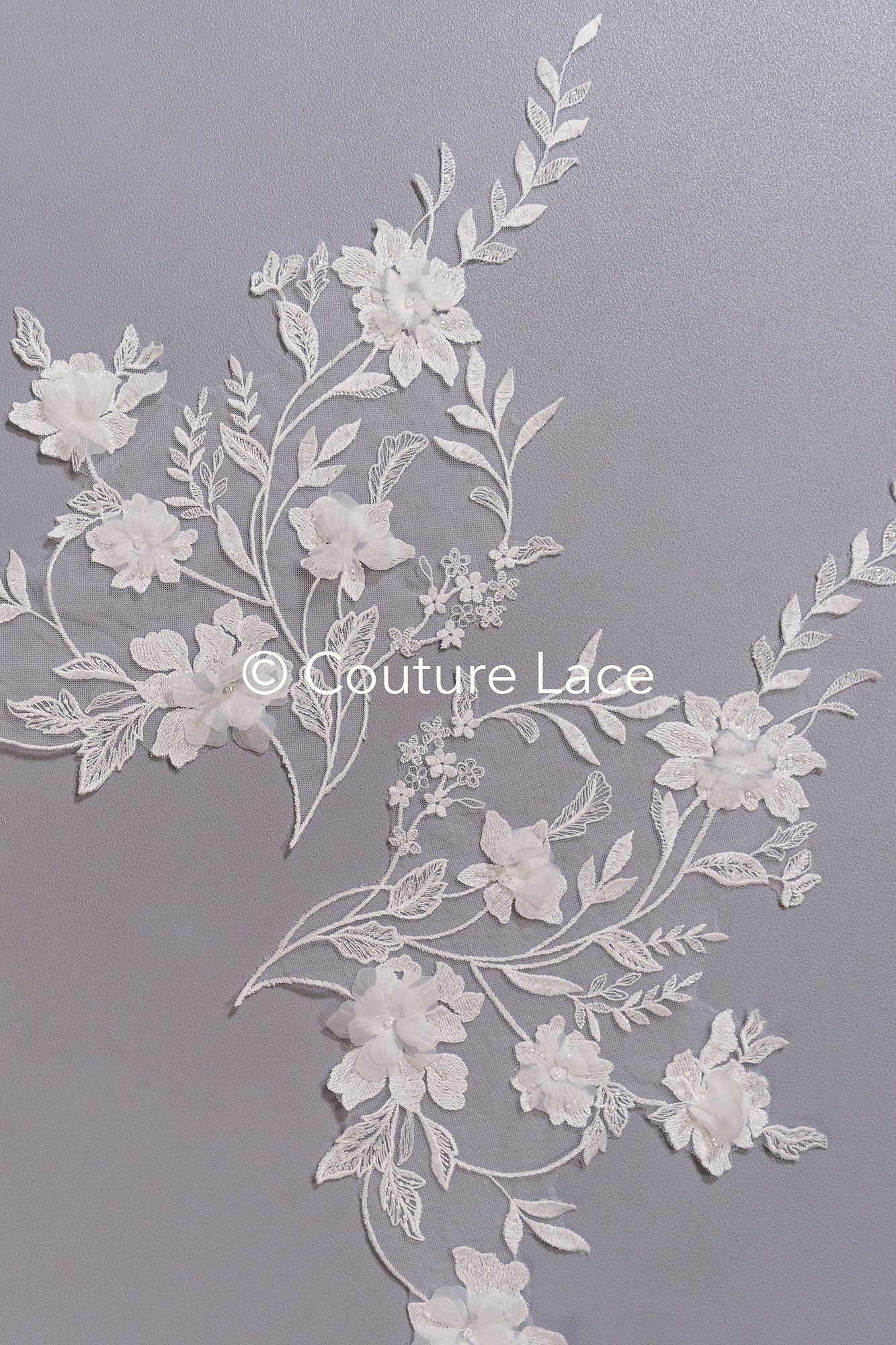 3D flower appliqués for wedding dresses/ wedding dress lace flowers // A25-475