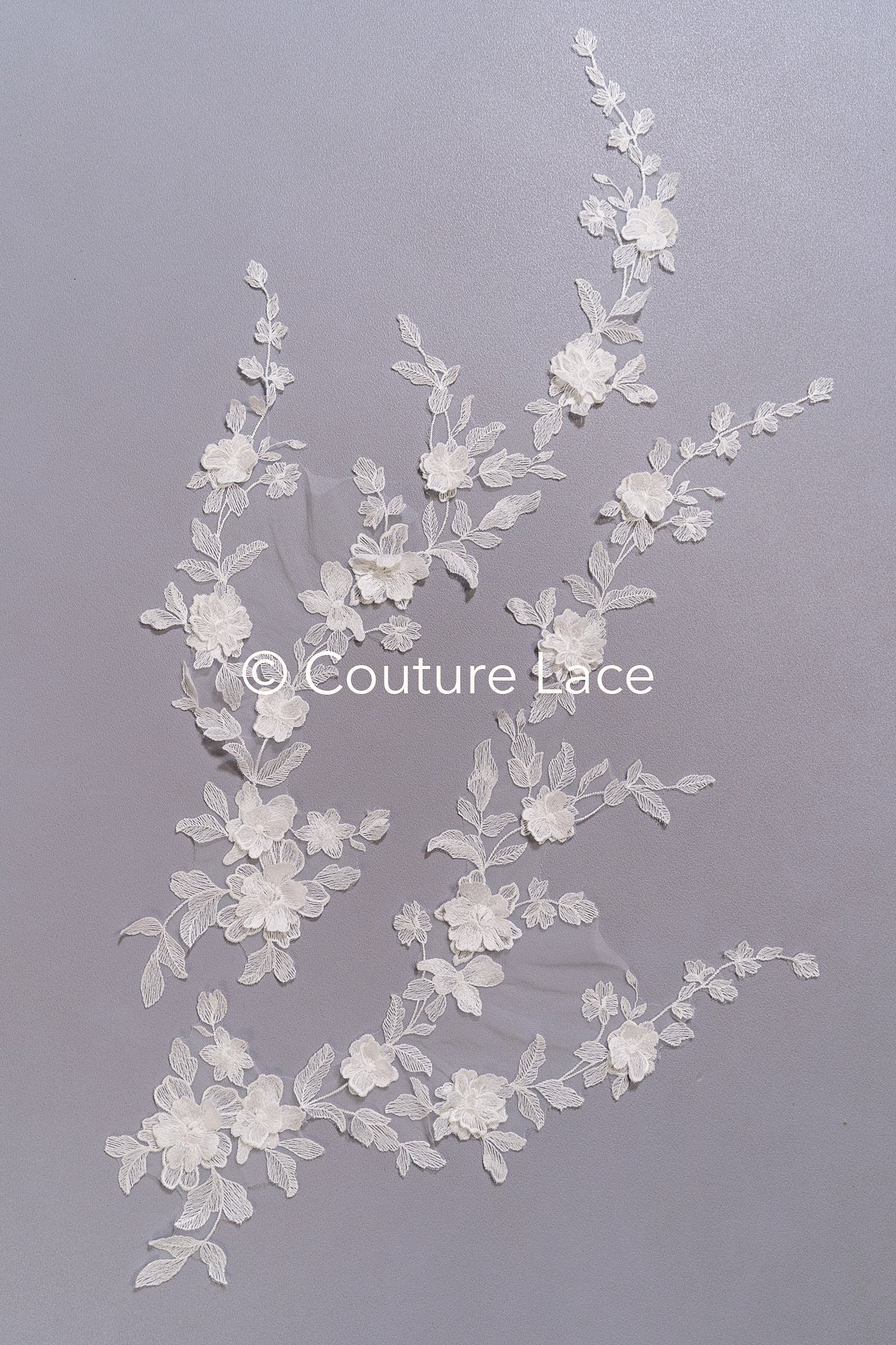 Romantic 3D flower appliqués for wedding dresses/ bridal lace flowers // A25-477