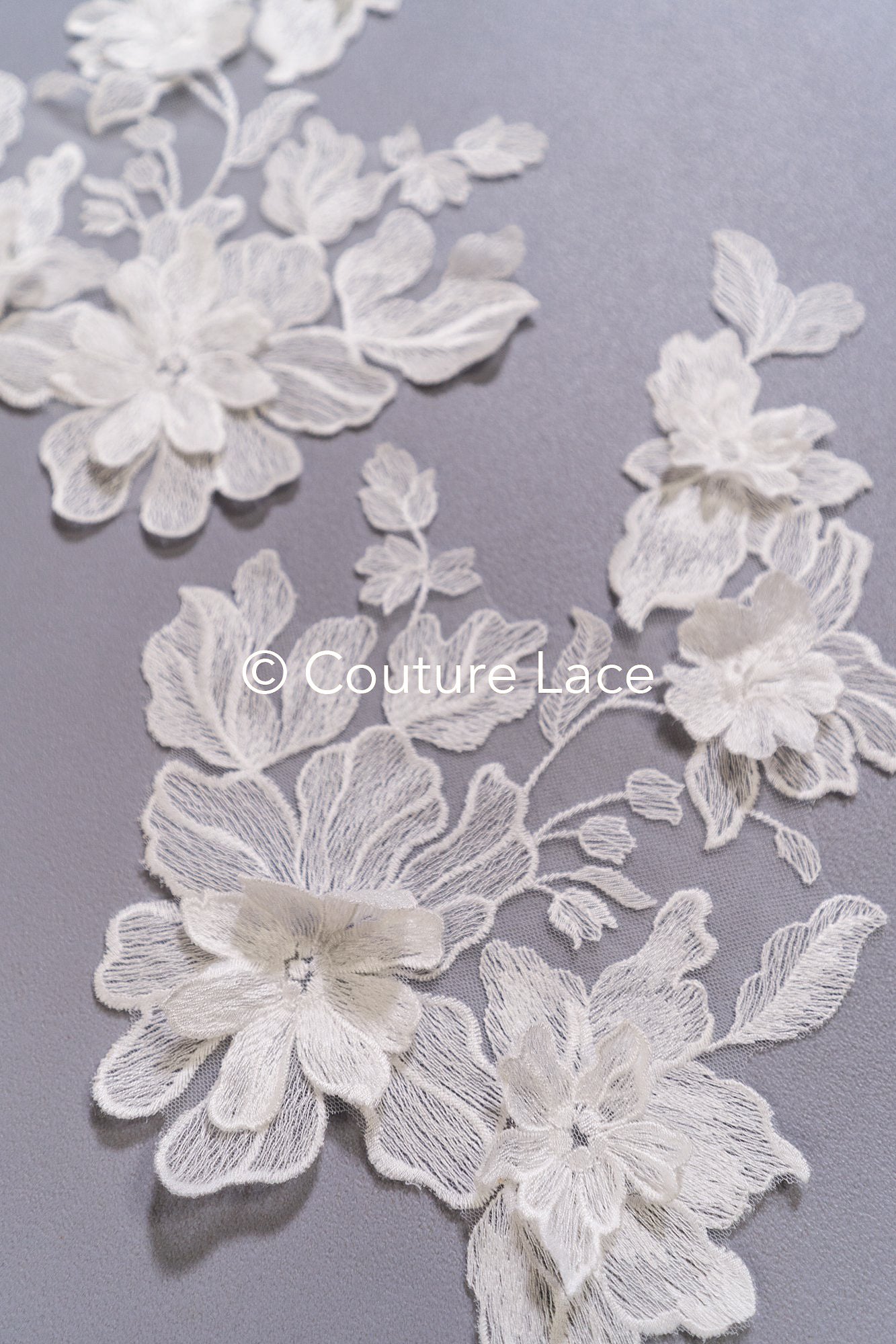 Romantic 3D flower appliqués for wedding dresses/ bridal lace flowers // A25-478