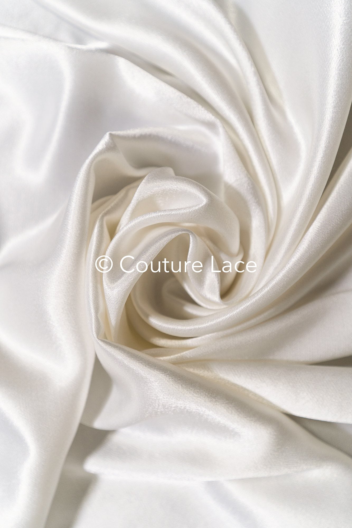Silky Off-White Viscose Rayon Satin 40MM – Fine fabric for bridal wear, formal wear and home textiles // R-130