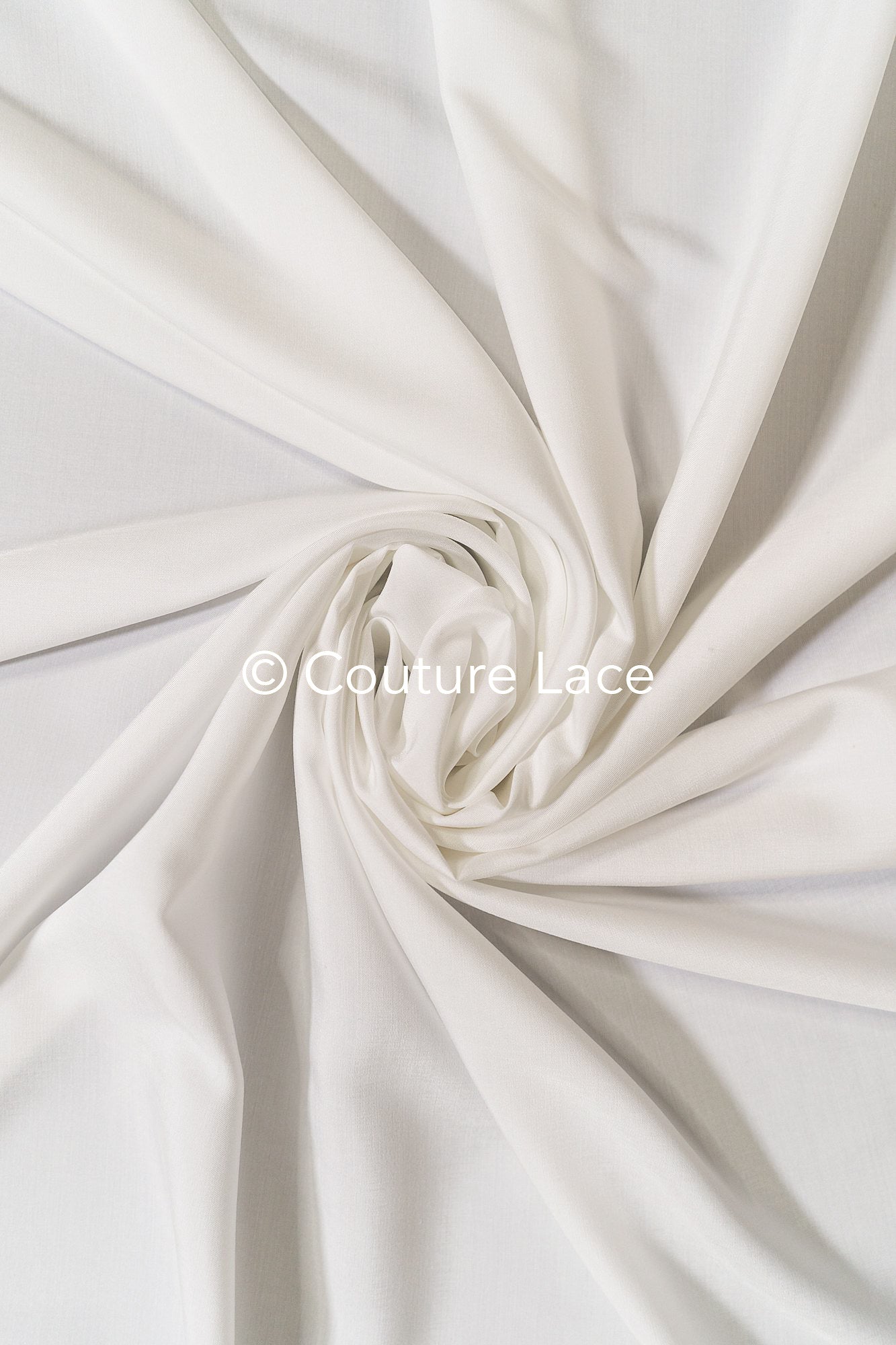 Silky Off-White Viscose Rayon Satin 20MM – Fine fabric for bridal wear, formal wear and home textiles // R-131