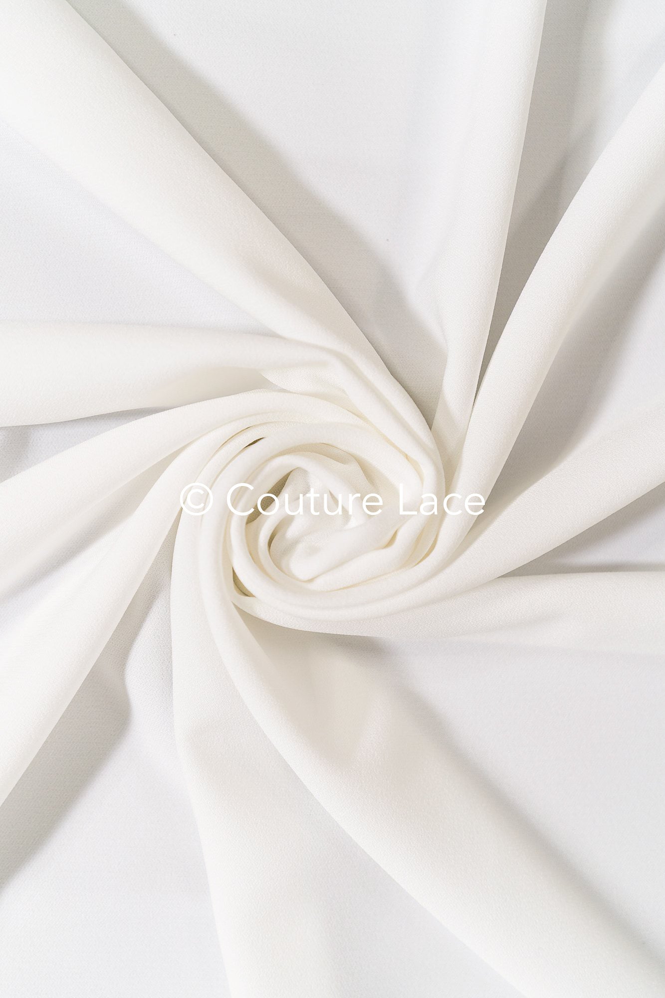 Heavy off-white stretch crepe fabric for wedding dresses – High-quality elastic fabric for creative wedding designs | Ideal for bridal wear & customization // R-195 (copy)