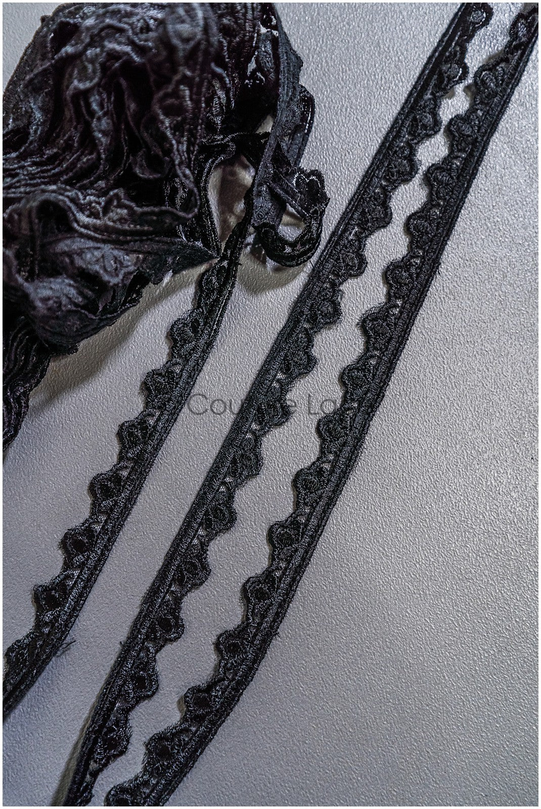 Brautspitze Borte Schwarz/ Spitzenborte schwarz/ Braut Borte/ Spitzenborte für Abendkleid// T24-156