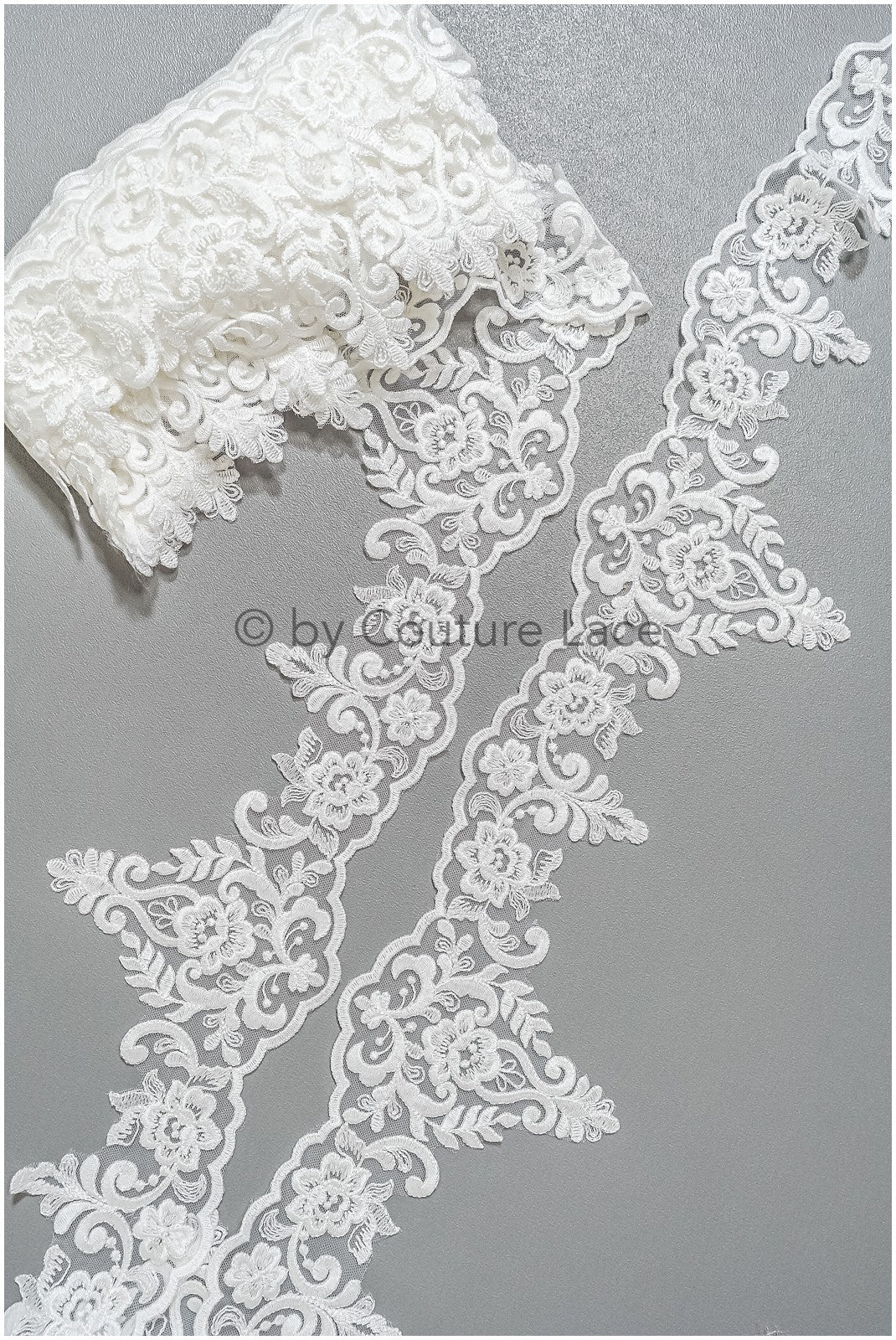 Brautspitze Borte Weiß/ Spitzenborte off-white / Braut Borte/ Spitzenborte für Brautkleid// T24-223