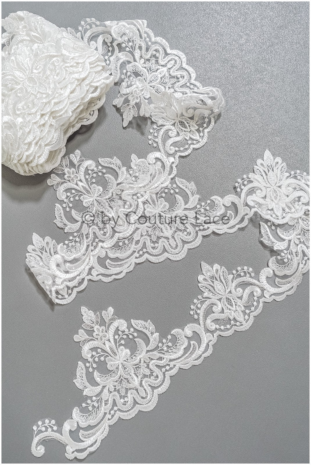 Brautspitze Borte Weiß/ Spitzenborte off-white / Braut Borte/ Spitzenborte für Brautkleid// T24-227