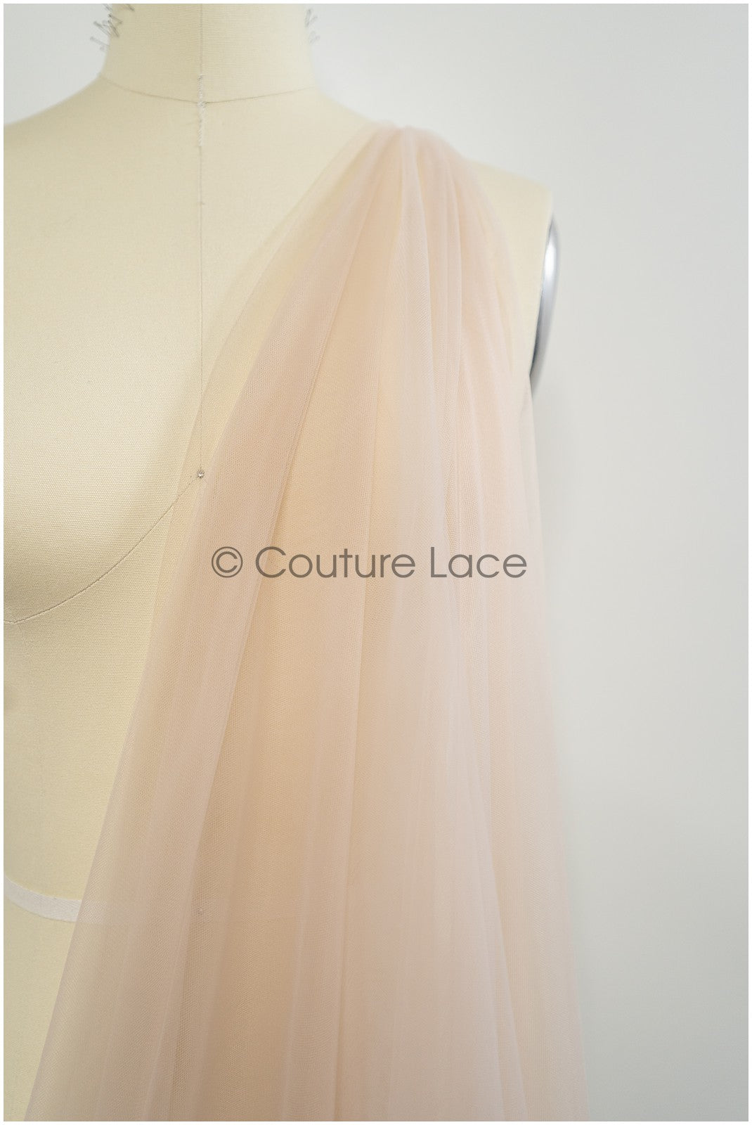 Soft Nude - 160cm wide very soft tulle fabric for bridal veils and wedding dresses/ soft net fabric// R-137-66