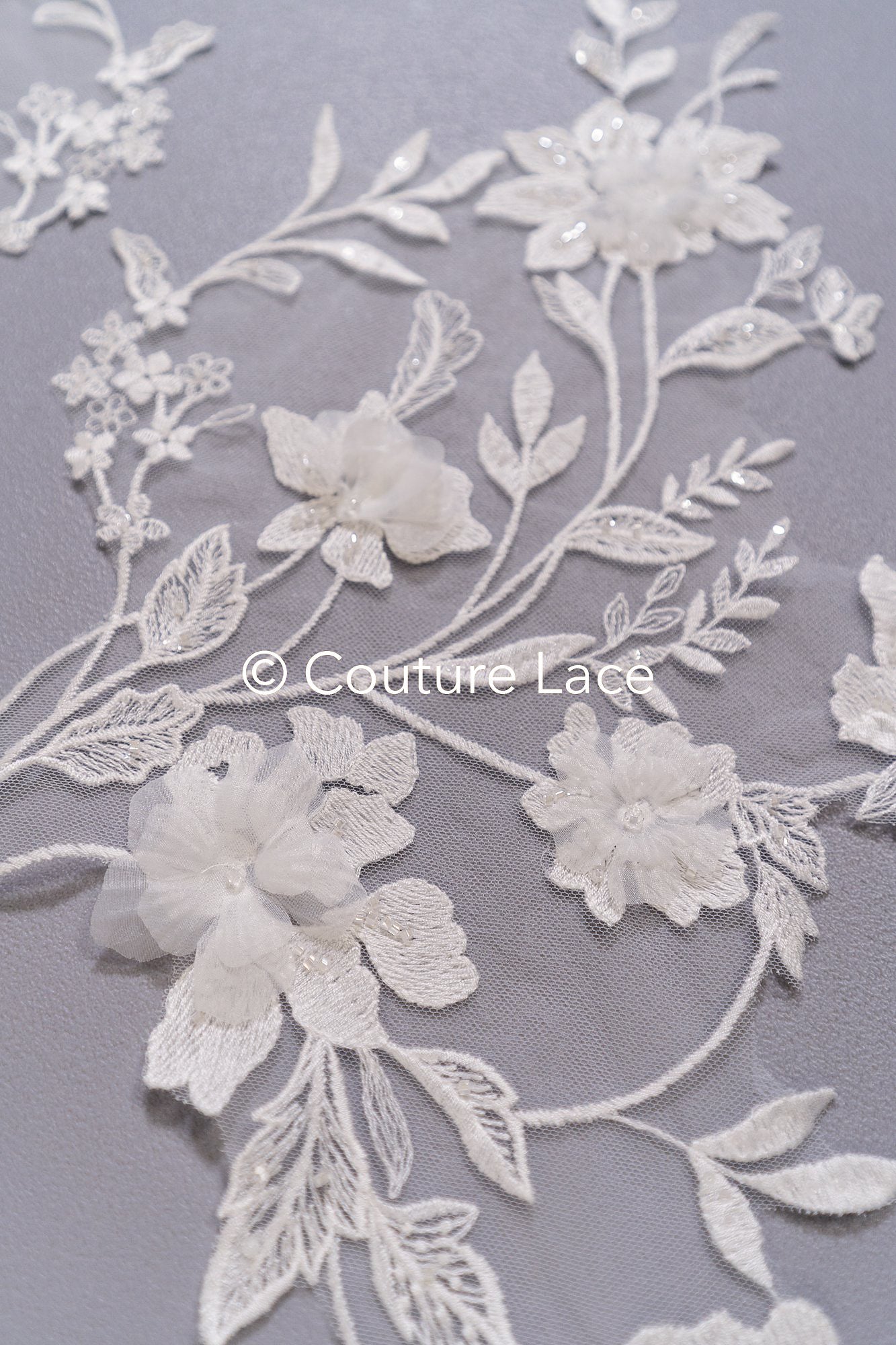 3D flower appliqués for wedding dresses/ wedding dress lace flowers // A25-475