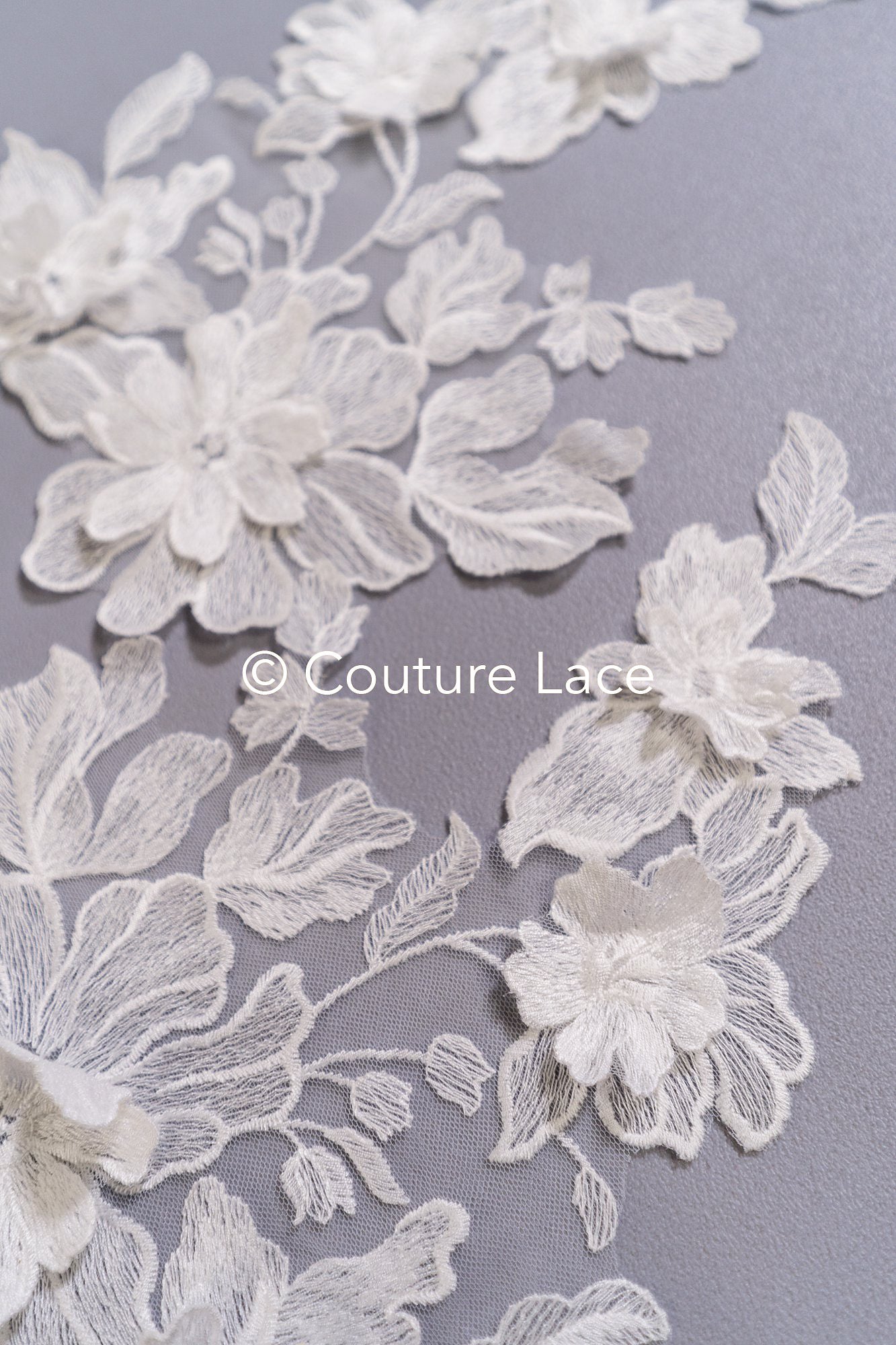 Romantic 3D flower appliqués for wedding dresses/ bridal lace flowers // A25-478
