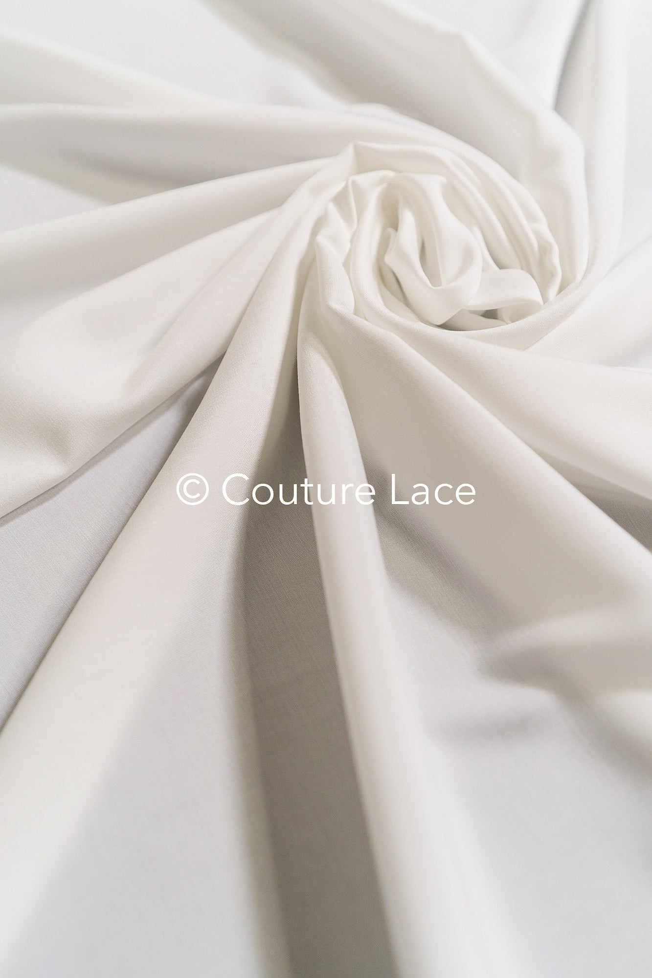 Silky Off-White Viscose Rayon Satin 20MM – Fine fabric for bridal wear, formal wear and home textiles // R-131