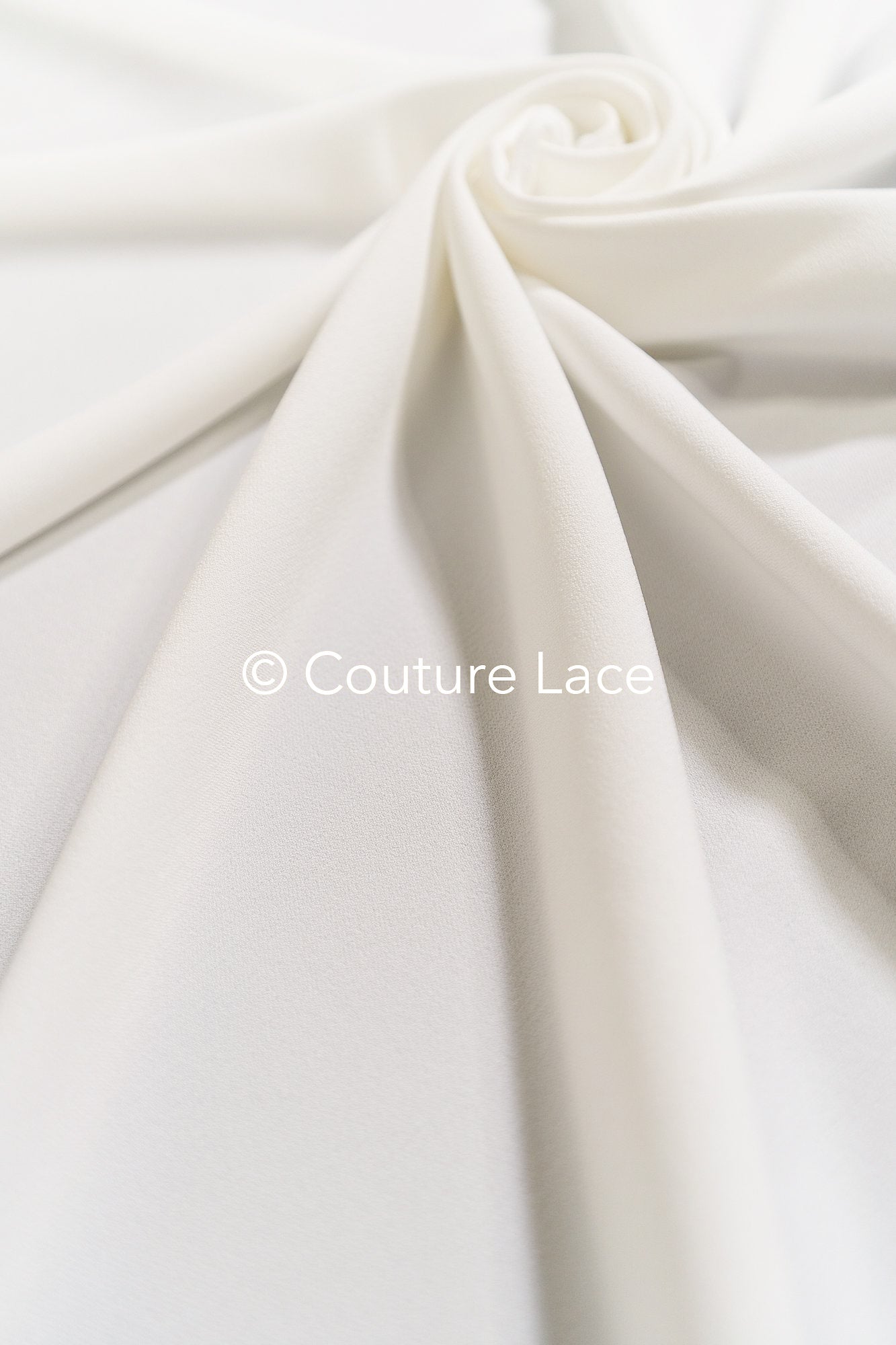 Heavy off-white stretch crepe fabric for wedding dresses – High-quality elastic fabric for creative wedding designs | Ideal for bridal wear & customization // R-195 (copy)