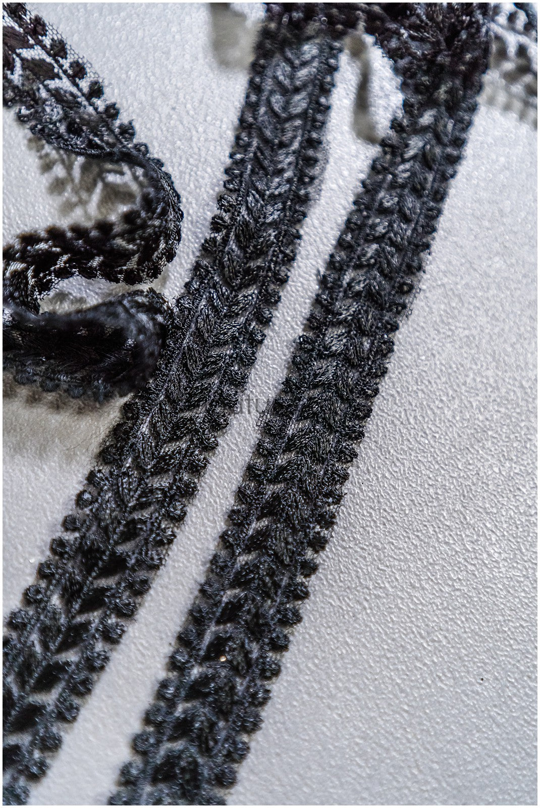 Brautspitze Borte Schwarz/ Spitzenborte/ Brautgürtel Borte/ Spitzenborte für Brautkleid// T24-154