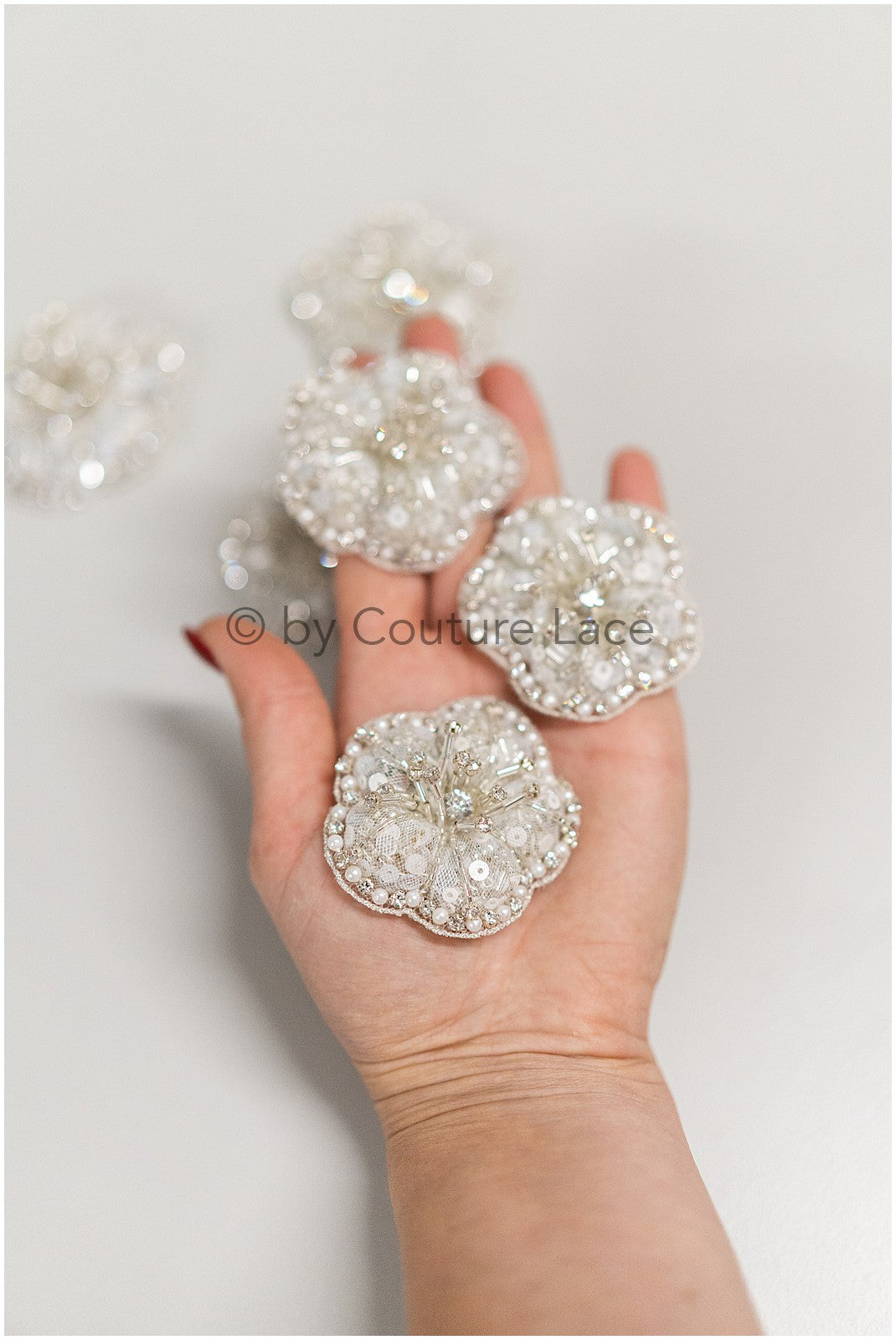 1Stk schwere Perlen 3D Kristall Blume, 3d Perlen Kleid Panels, Braut Diamant Blumen, Brautschleier 3d Blumen, funkelnde Perlen Blume// E-038K-1STK