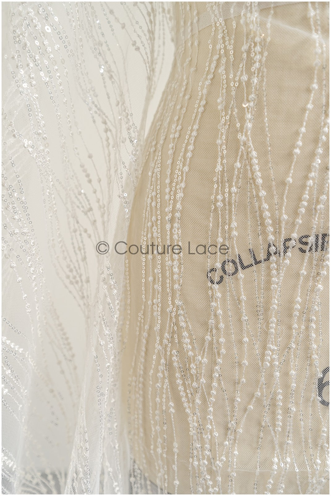 Wunderschöner Spitzenstoff mit Wellenmuster/ Couture-Spitzenstoff/ Braut-Wellen-Punkt-Spitze// L22-465