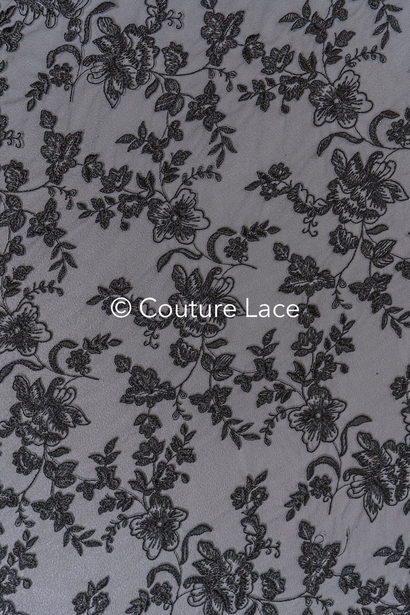 Abendkleid Spitze Stoff/ schwarze Spitze/ florale Abendkleider Spitze/ schwarze Couture Spitze// L25-007BLK