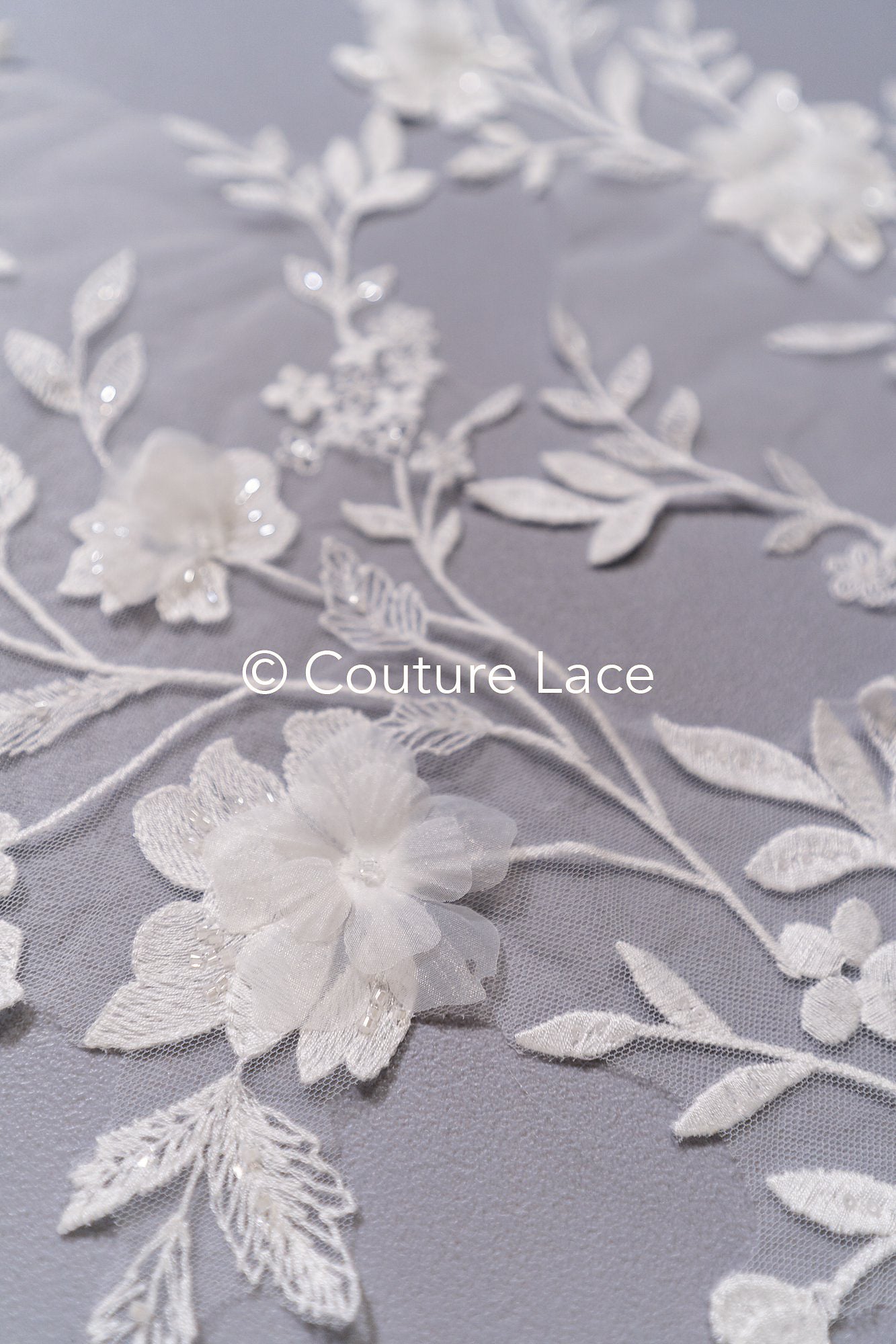 3D flower appliqués for wedding dresses/ wedding dress lace flowers // A25-474