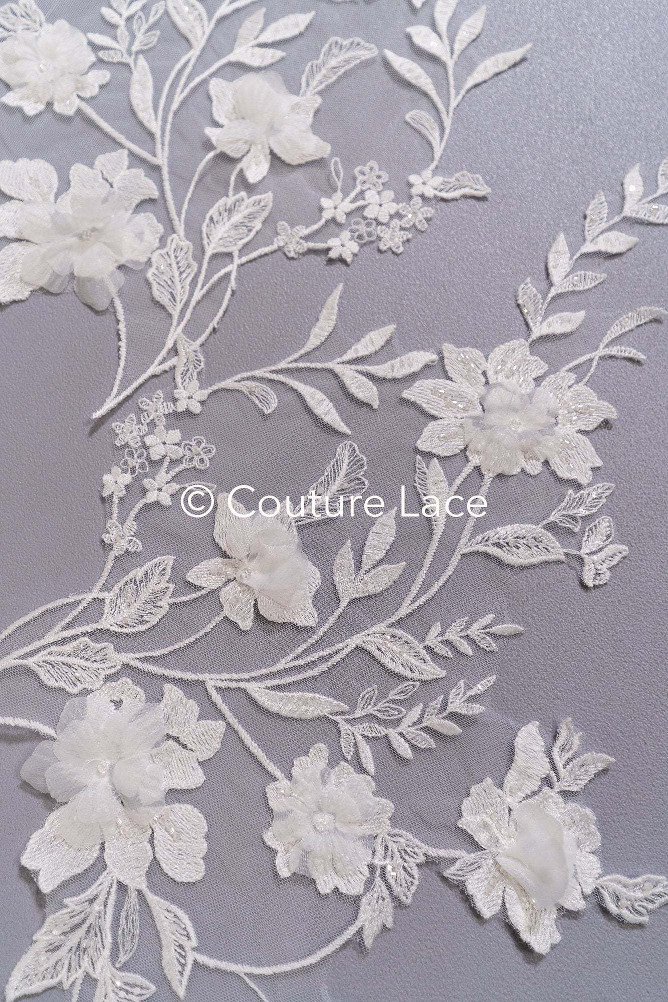 3D flower appliqués for wedding dresses/ wedding dress lace flowers // A25-475