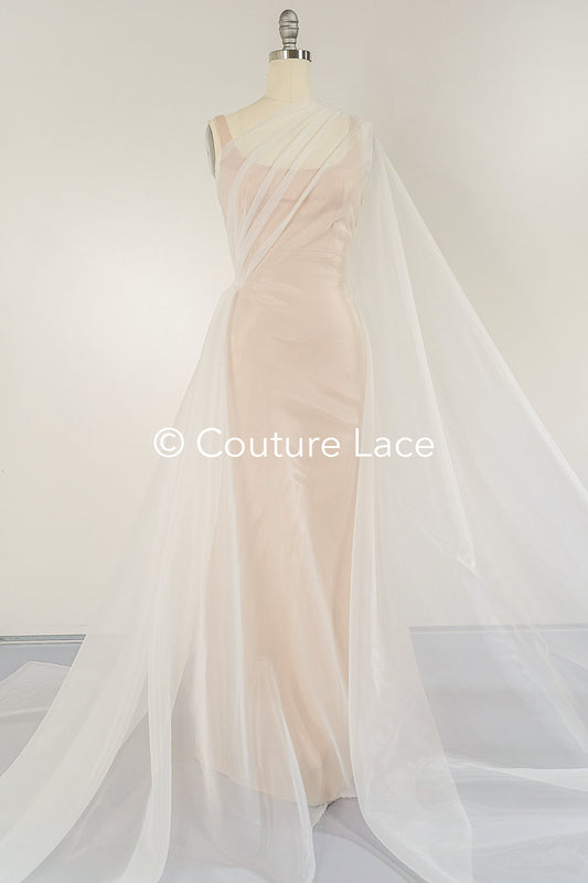 Seiden-glänzender Organza Stoff – Ideal für voluminöse Brautkleider, Röcke & Dekoration// R-055