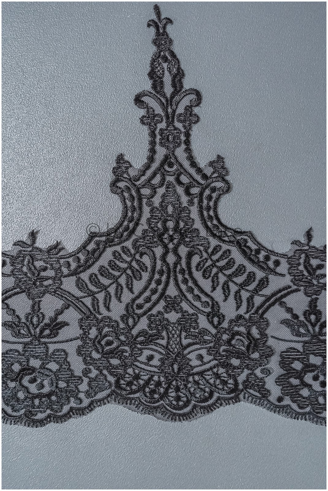 Brautspitze Borte Schwarz/ Spitzenborte schwarz/ Braut Borte/ Spitzenborte für Abendkleid// T24-222