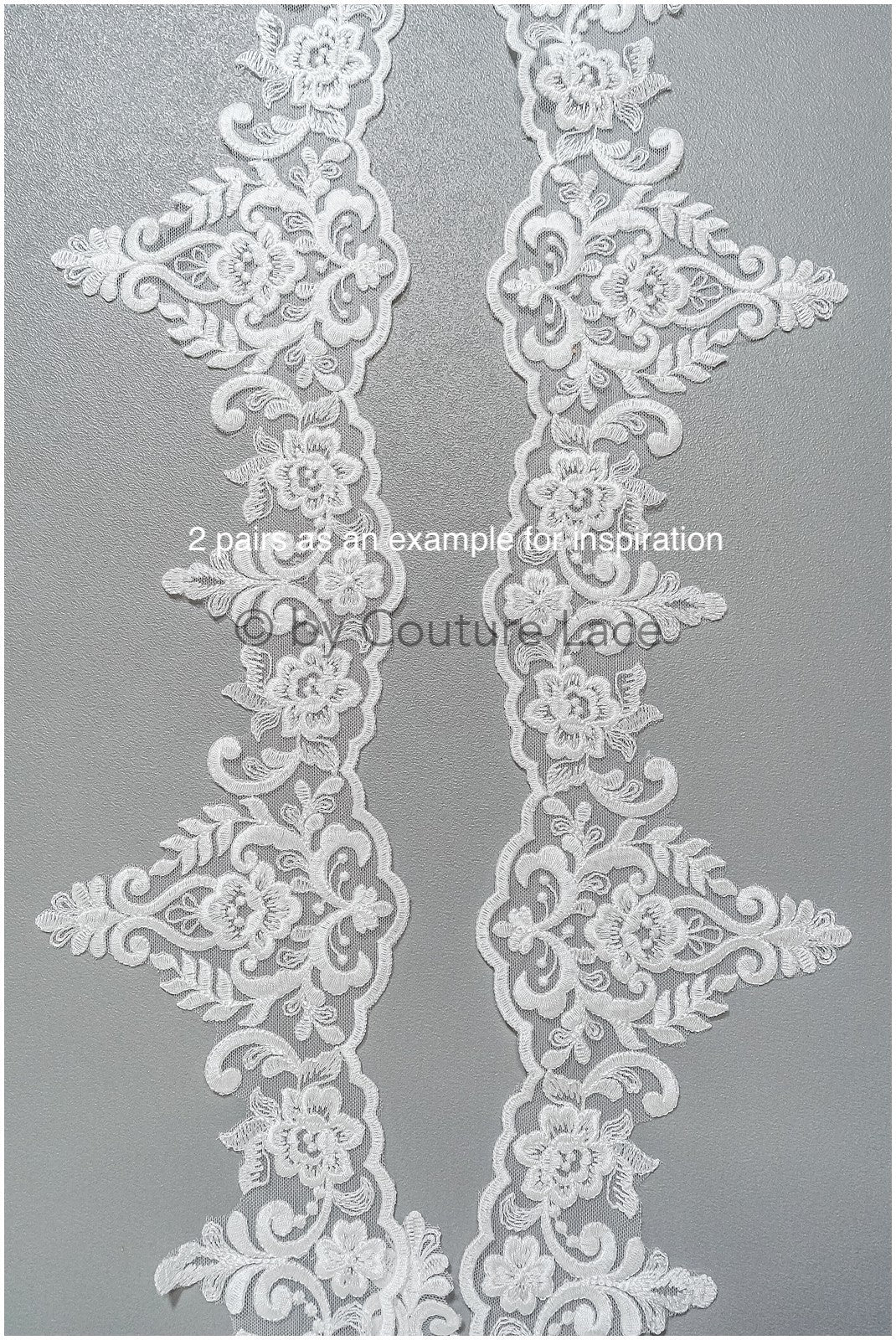 Brautspitze Borte Weiß/ Spitzenborte off-white / Braut Borte/ Spitzenborte für Brautkleid// T24-223