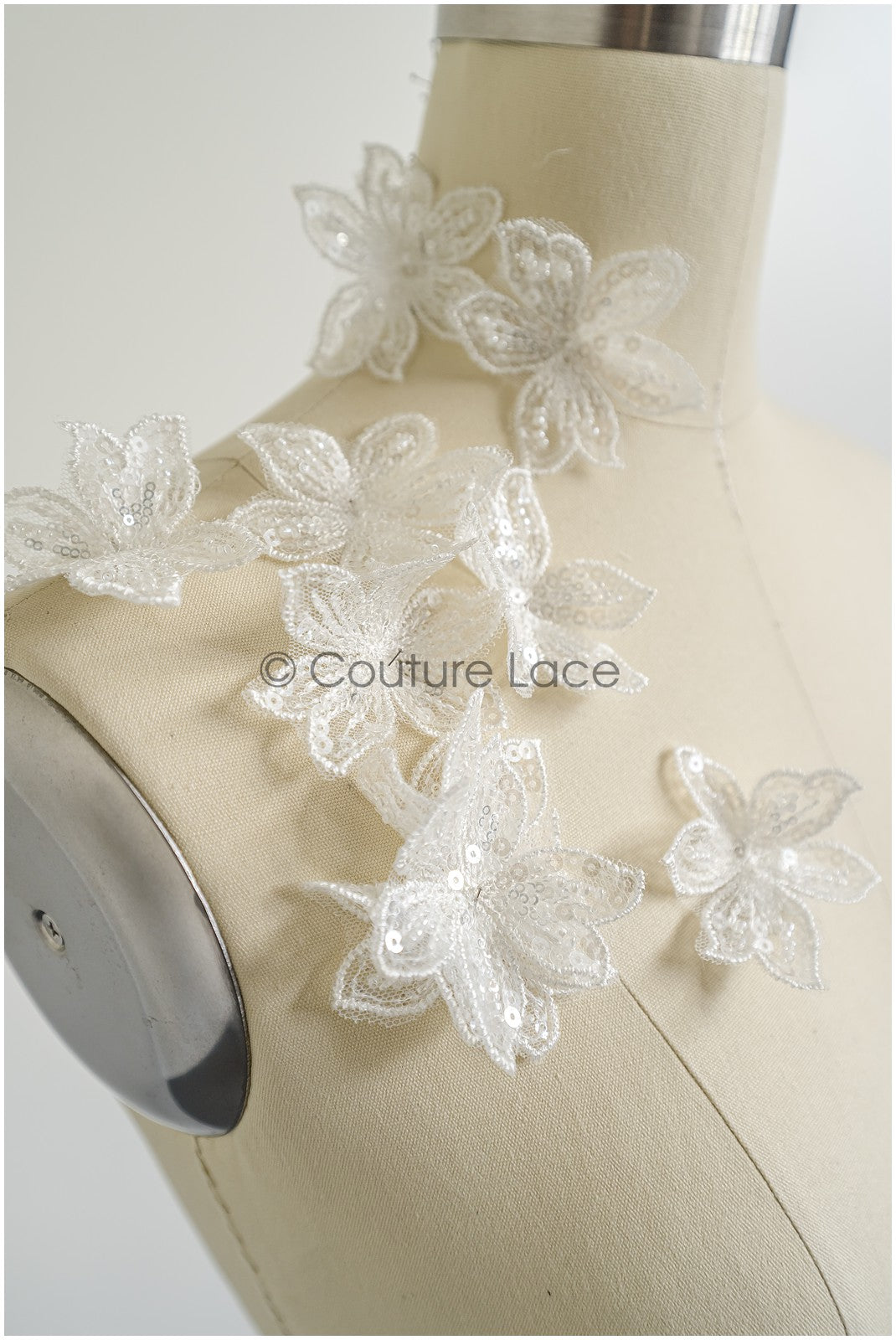 10pcs. Lace flowers for sewing/ 3D flower lace applique/ wedding dress lace applique/ bridal lace// A22-254
