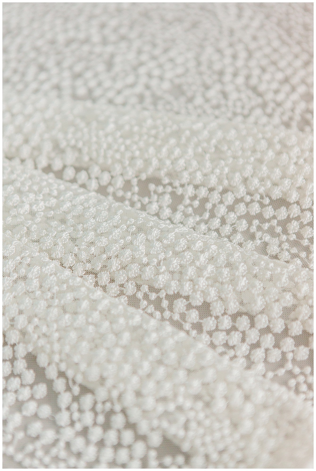 Dot-Lace/ Brautspitzenmaterial/ Offwhite-Brautspitze/ Dot-Design-Hochzeitsspitze/ Couture-Spitze // L18-195