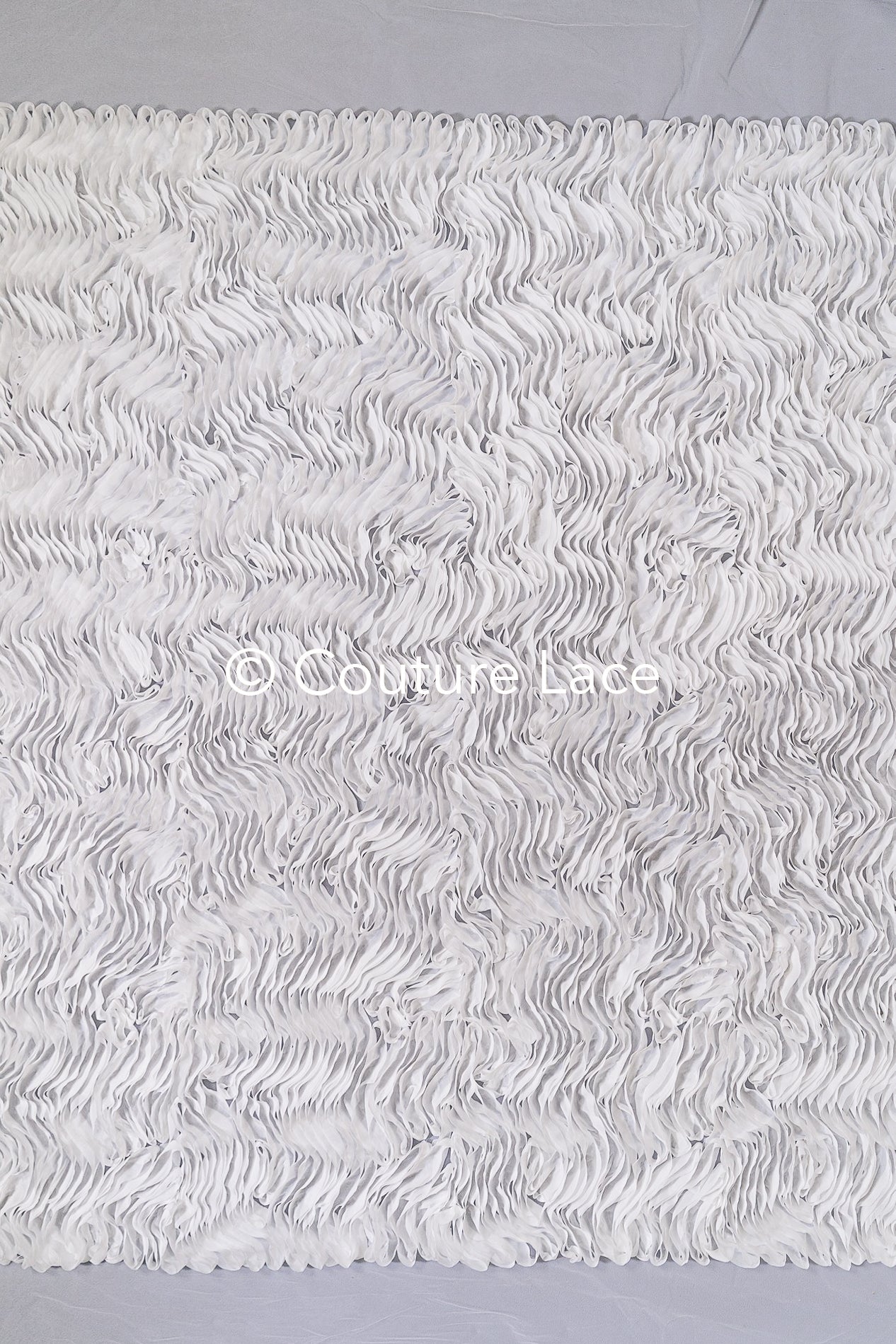 Soft flowing 3D chiffon fabric with wave pattern – Ideal for wedding dresses & accessories// L25-852