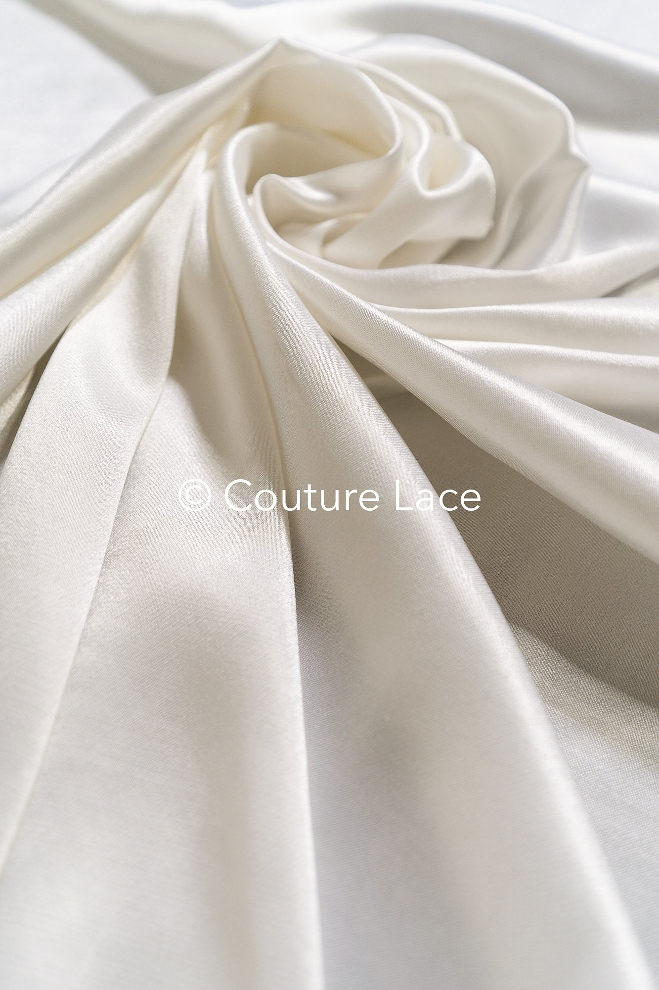 Silky Off-White Viscose Rayon Satin 40MM – Fine fabric for bridal wear, formal wear and home textiles // R-130
