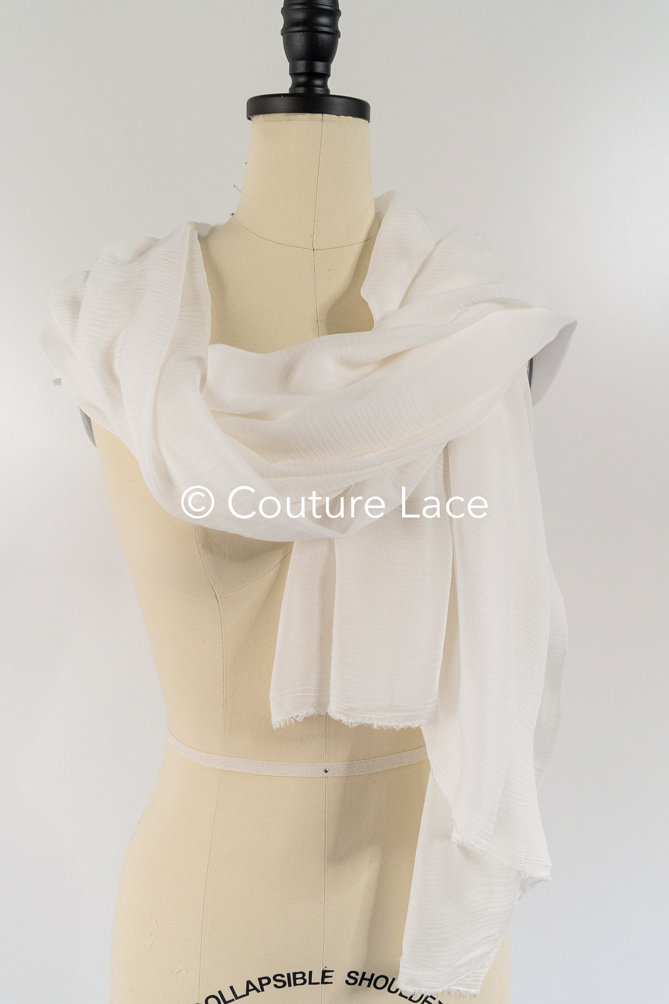 50% silk/ 50% viscose - crinkle chiffon/ crash chiffon for wedding dresses, silk scarves & nightwear // R-133