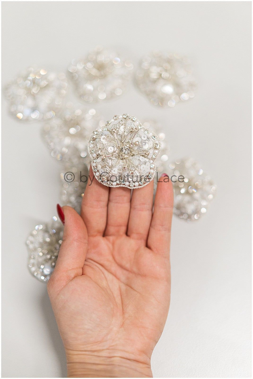 1Stk schwere Perlen 3D Kristall Blume, 3d Perlen Kleid Panels, Braut Diamant Blumen, Brautschleier 3d Blumen, funkelnde Perlen Blume// E-038K-1STK