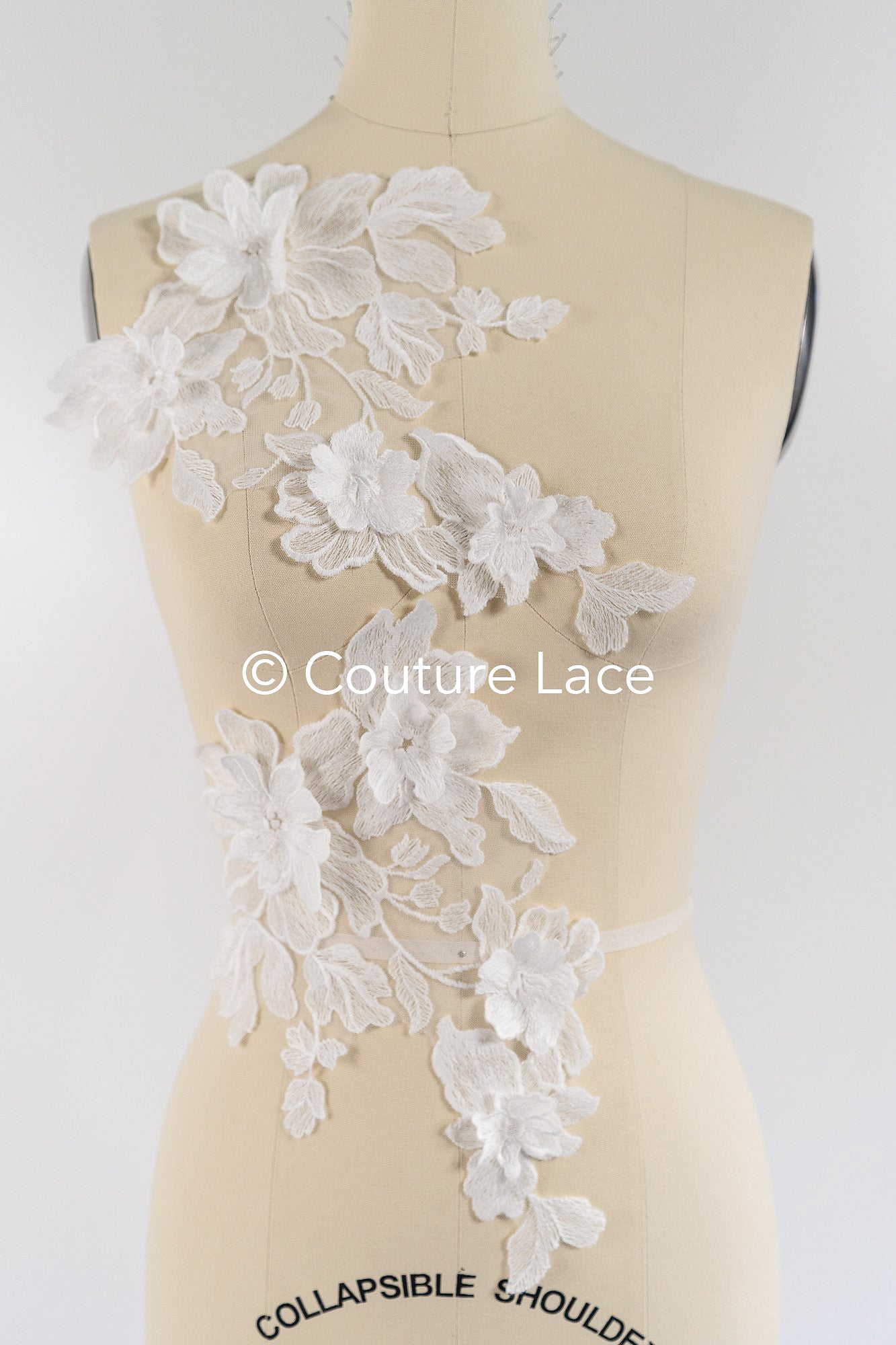 Romantic 3D flower appliqués for wedding dresses/ bridal lace flowers // A25-478