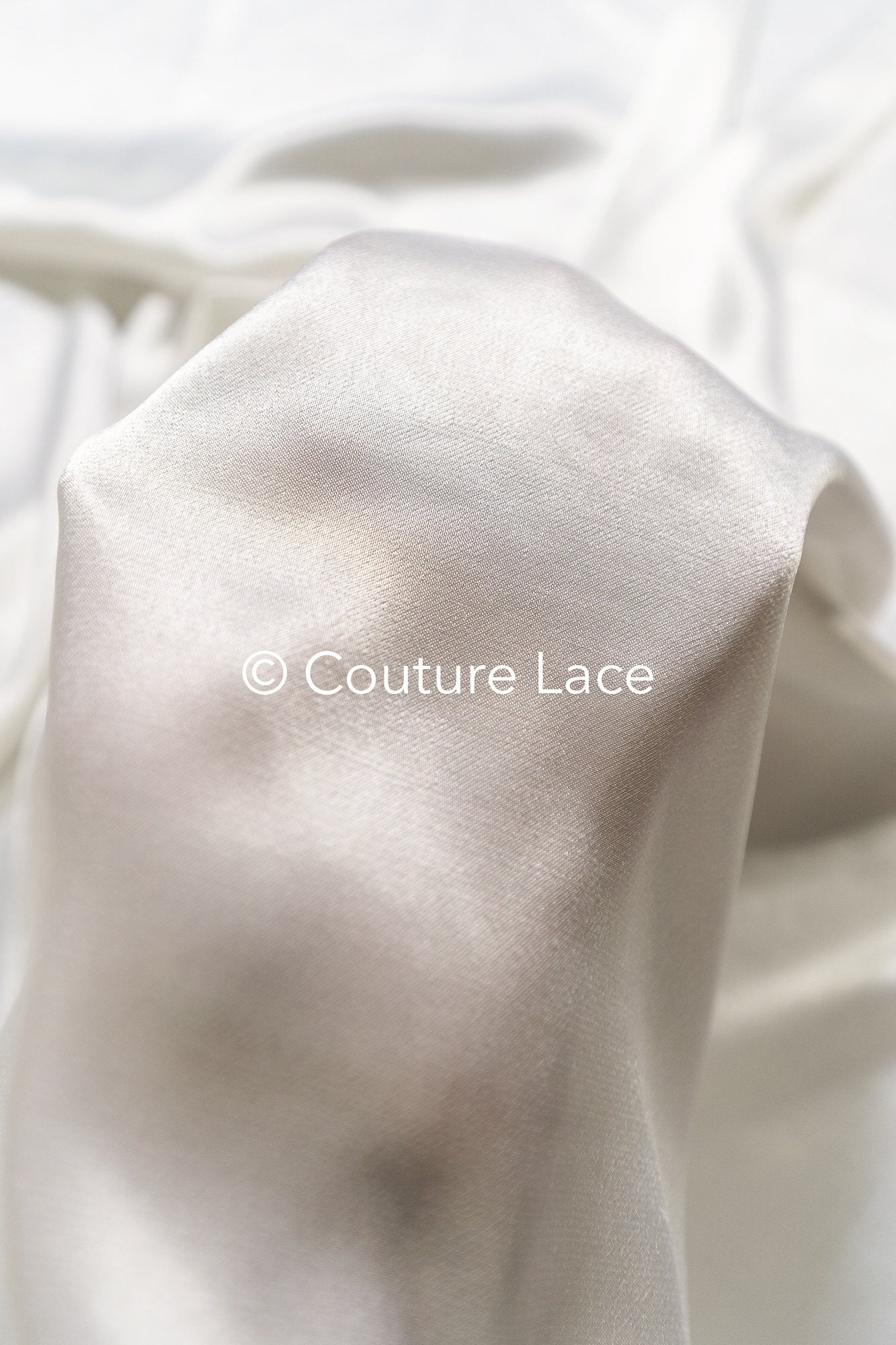 Silky Off-White Viscose Rayon Satin 40MM – Fine fabric for bridal wear, formal wear and home textiles // R-130