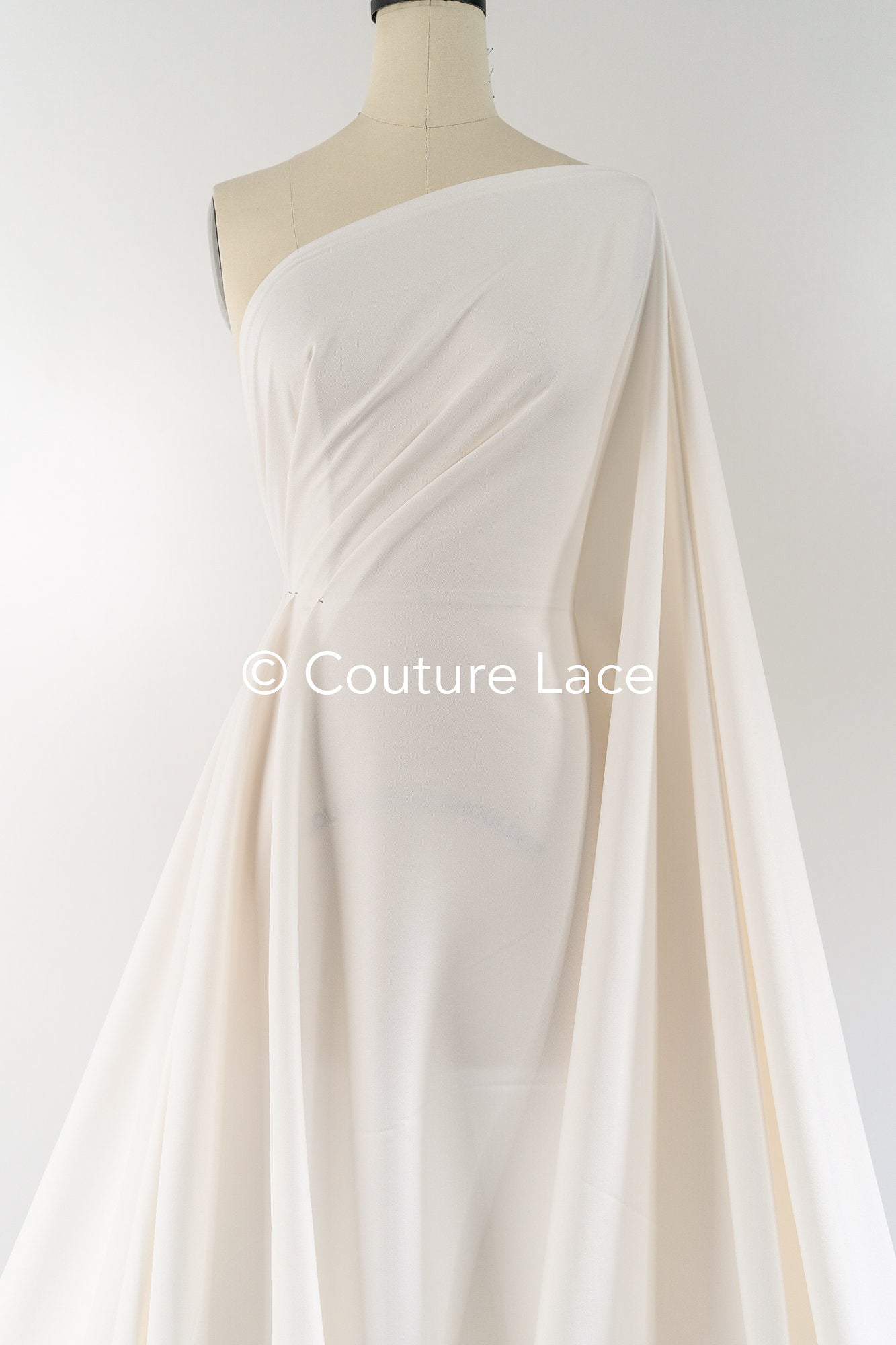 Stretch crepe fabric for wedding dresses – High-quality elastic fabric for creative wedding designs | Ideal for bridal wear and dresses // R-195
