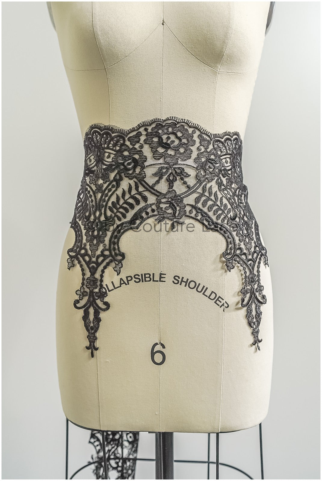 Brautspitze Borte Schwarz/ Spitzenborte schwarz/ Braut Borte/ Spitzenborte für Abendkleid// T24-222