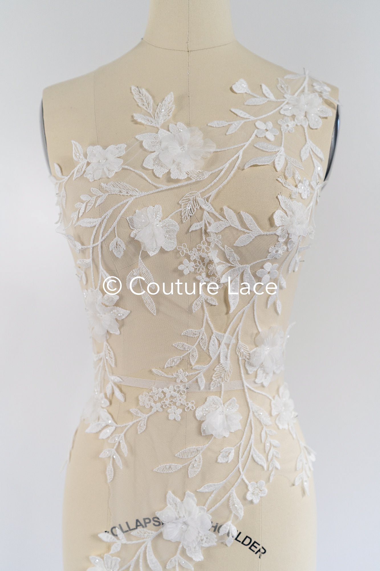 3D flower appliqués for wedding dresses/ wedding dress lace flowers // A25-474