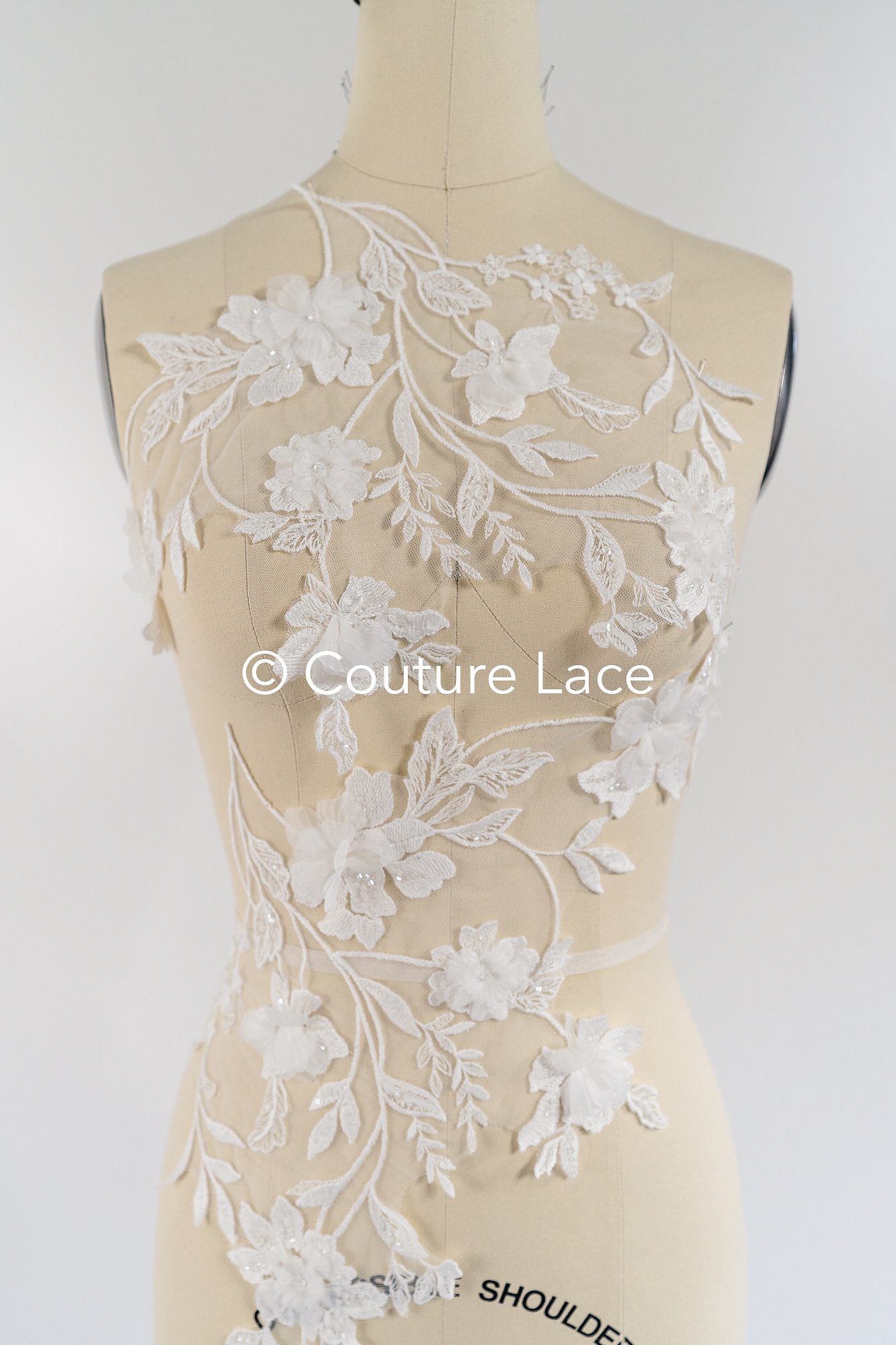 3D flower appliqués for wedding dresses/ wedding dress lace flowers // A25-475