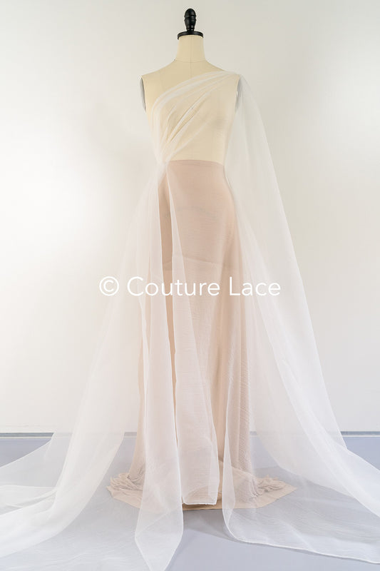 Crashed/Crinkle Organza Stoff – Ideal für voluminöse Brautkleider & Dekorationen // R-057