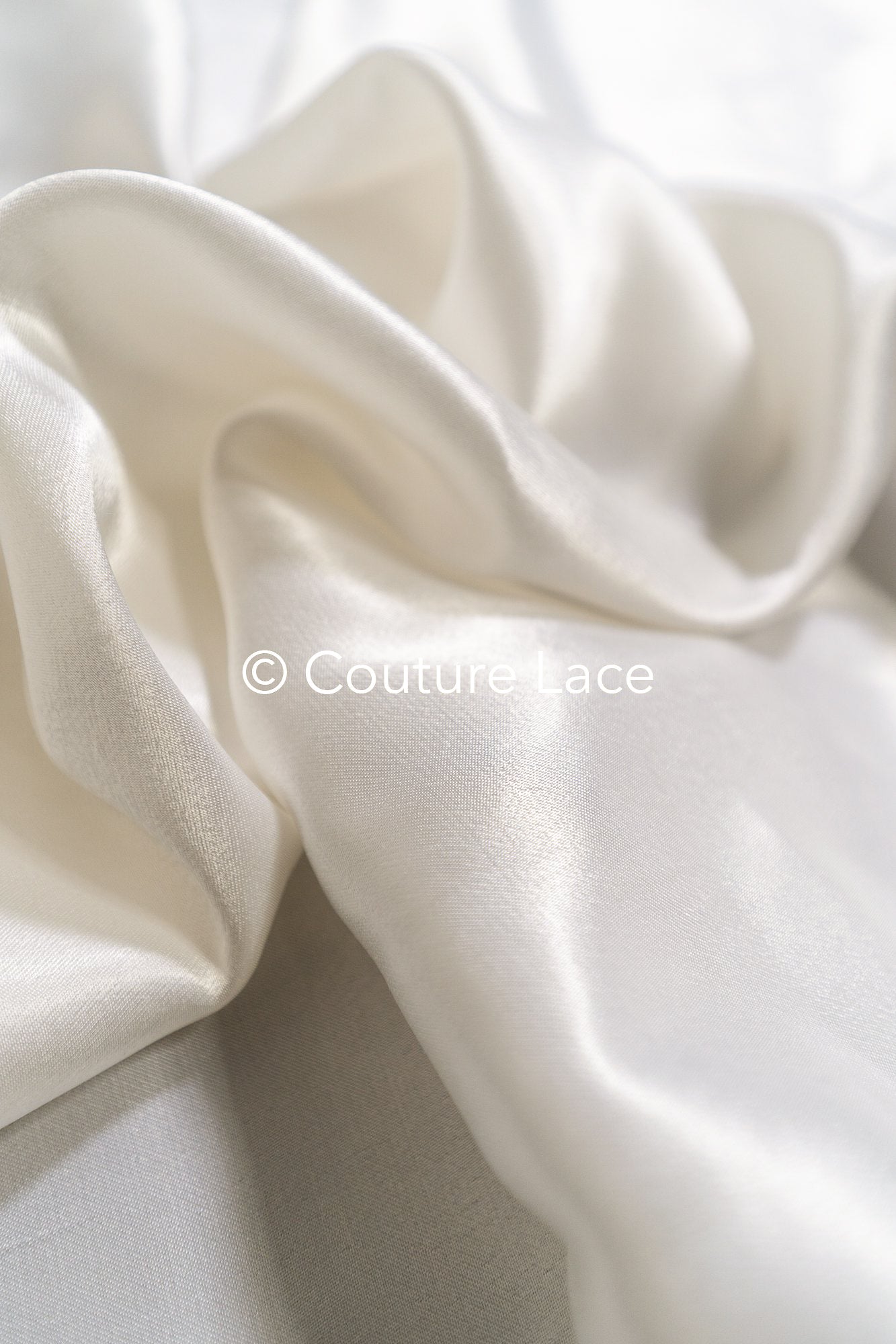 Silky Off-White Viscose Rayon Satin 40MM – Fine fabric for bridal wear, formal wear and home textiles // R-130