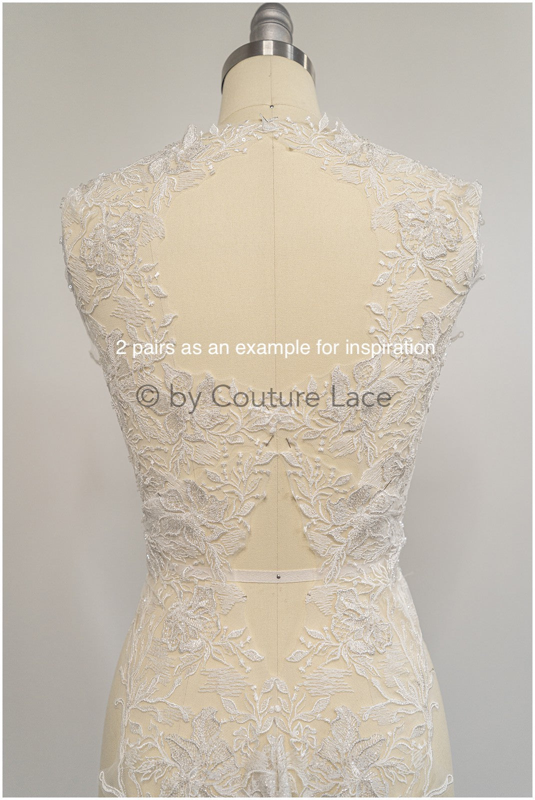 Brautspitze Borte mit Perlen & Pailletten/ Spitzenborte off-white / Braut Borte/ Spitzenborte für Brautkleid// T24-118