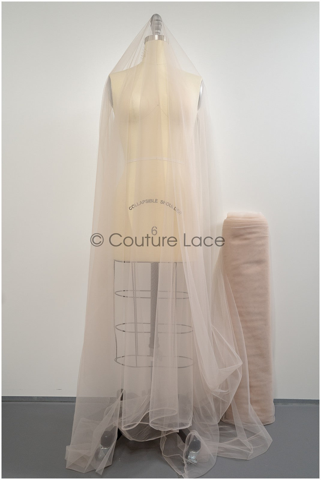 Soft Nude - 160cm wide very soft tulle fabric for bridal veils and wedding dresses/ soft net fabric// R-137-66