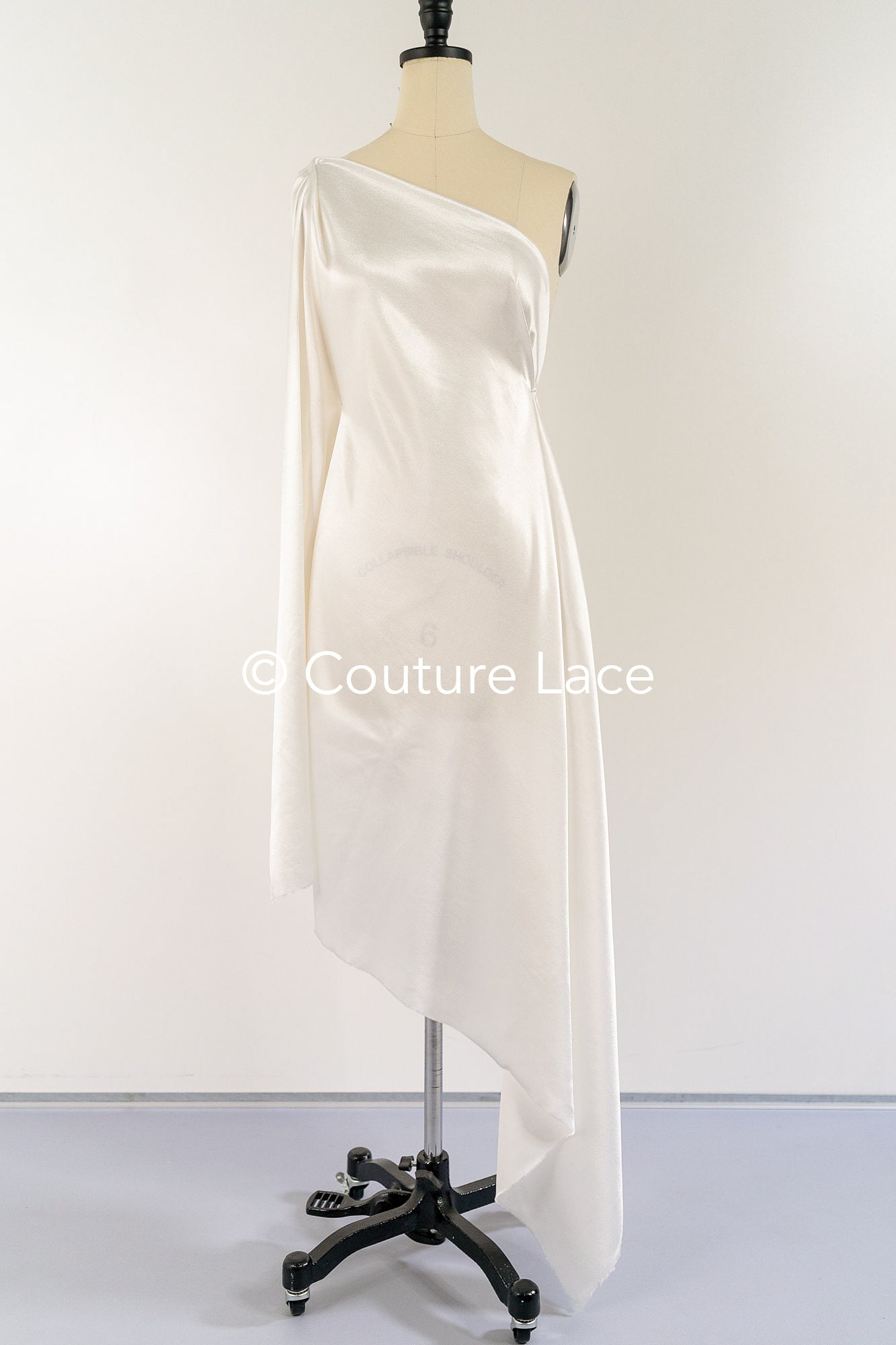 Silky Off-White Viscose Rayon Satin 40MM – Fine fabric for bridal wear, formal wear and home textiles // R-130