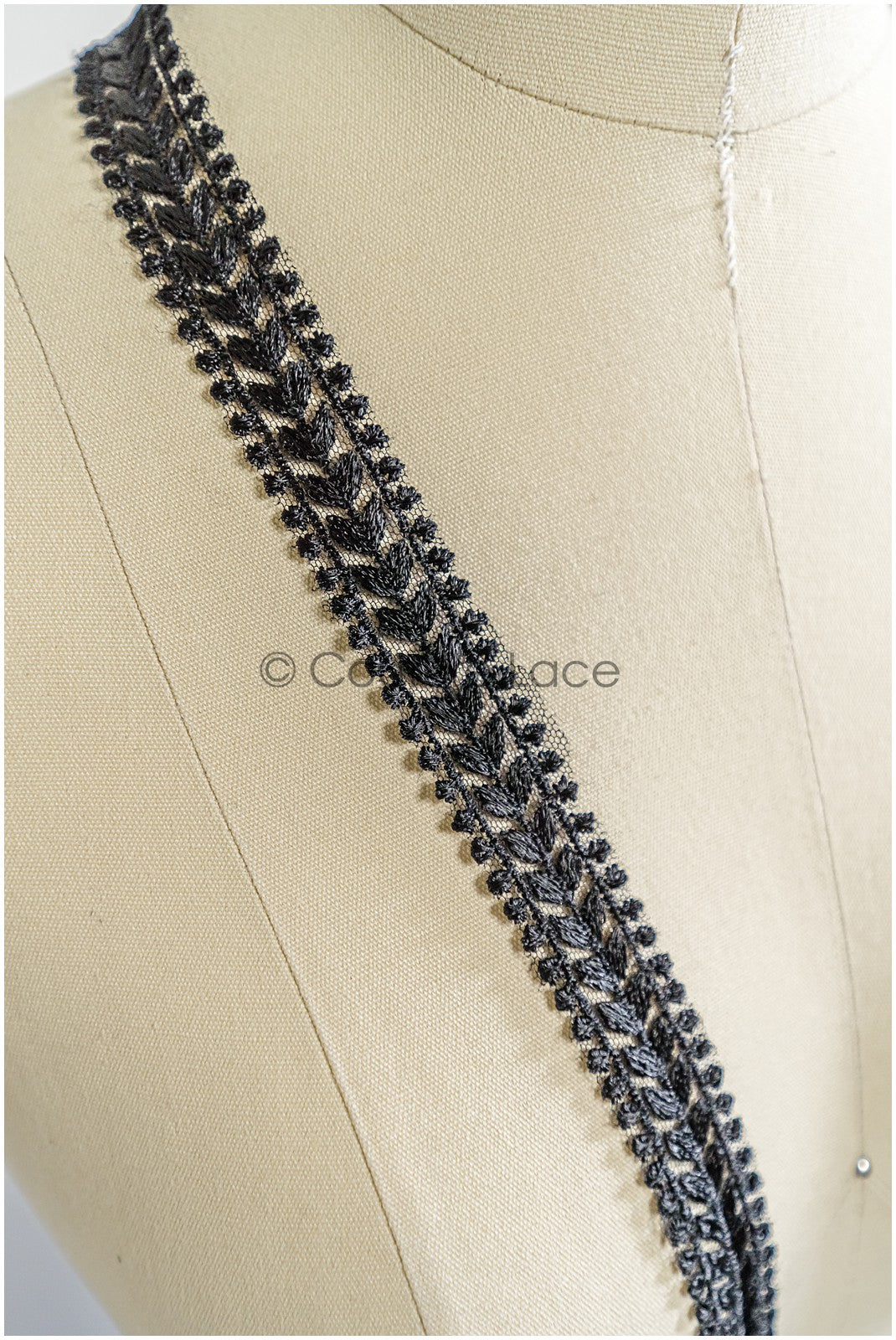 Brautspitze Borte Schwarz/ Spitzenborte/ Brautgürtel Borte/ Spitzenborte für Brautkleid// T24-154