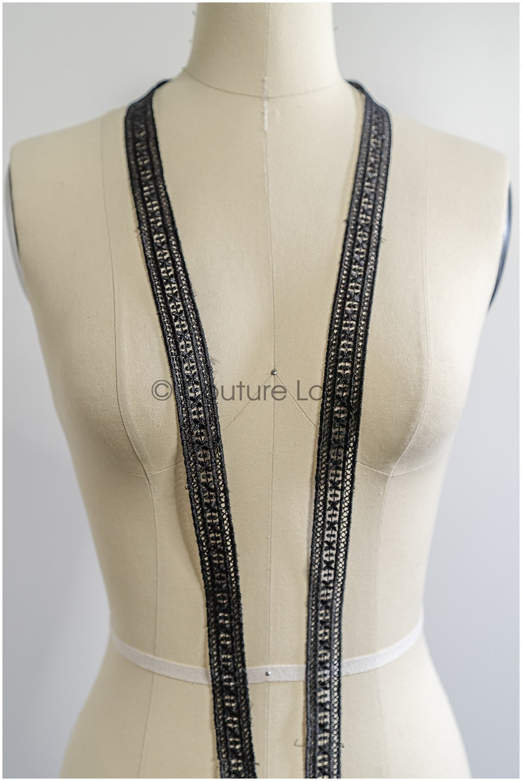 Brautspitze Borte Schwarz/ Spitzenborte schwarz/ Braut Borte/ Spitzenborte für Abendkleid// T24-158