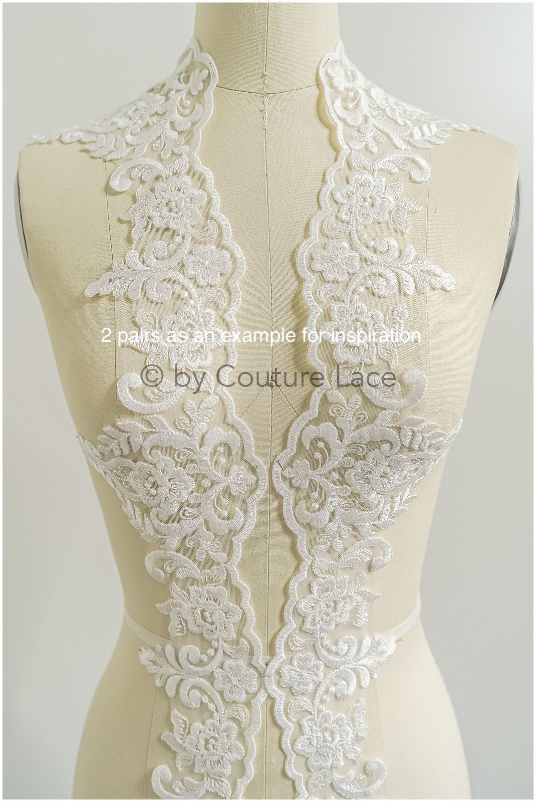 Brautspitze Borte Weiß/ Spitzenborte off-white / Braut Borte/ Spitzenborte für Brautkleid// T24-223